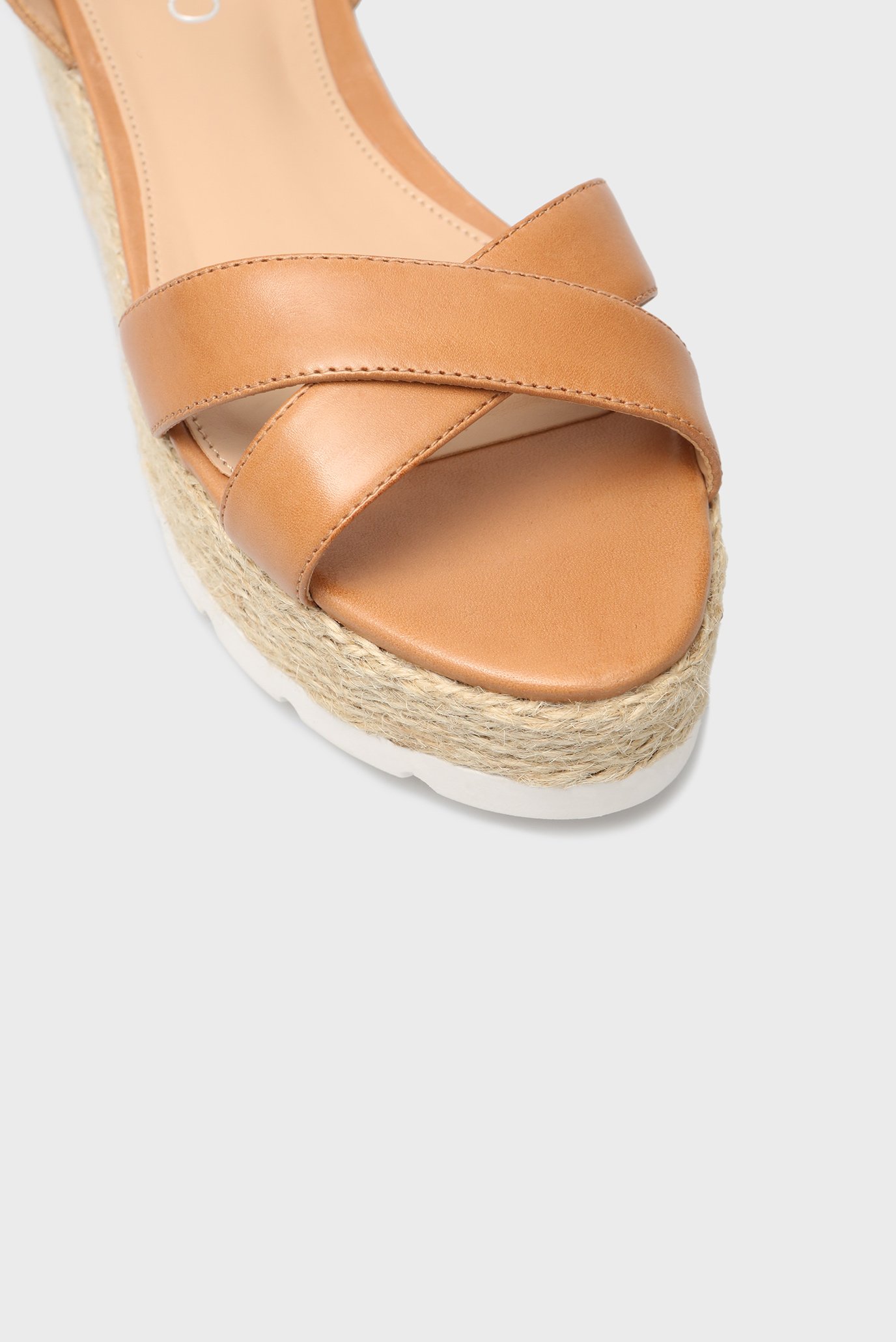 Женские бежевые кожаные сандалии 3