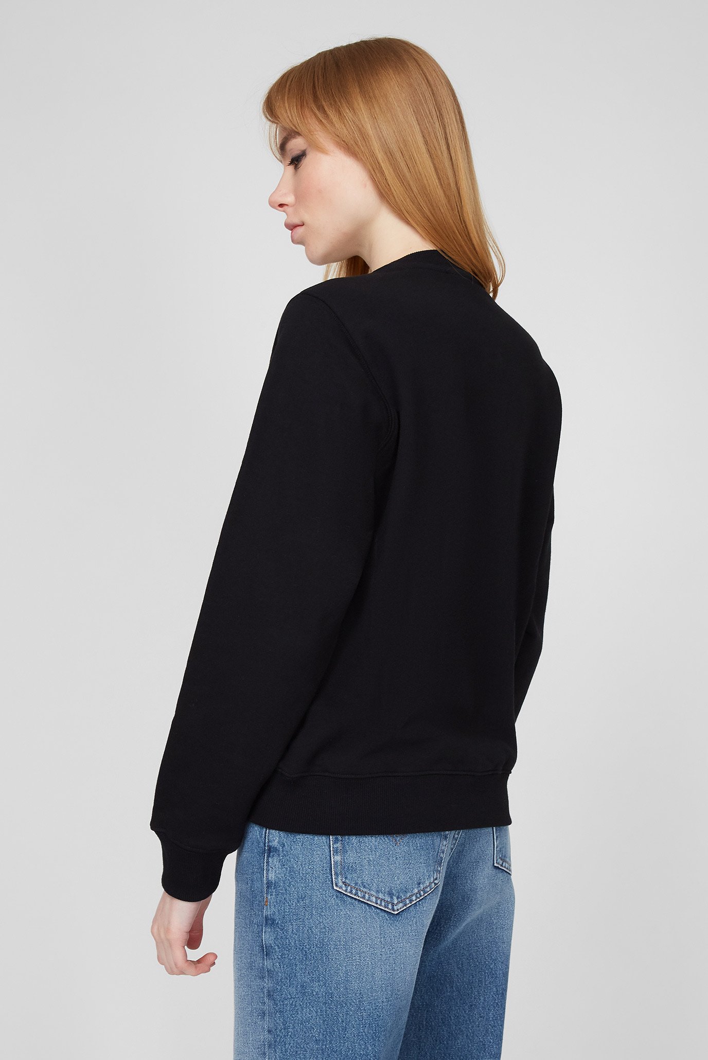 Женский черный свитшот F-ANGS-ECOLOGO 4