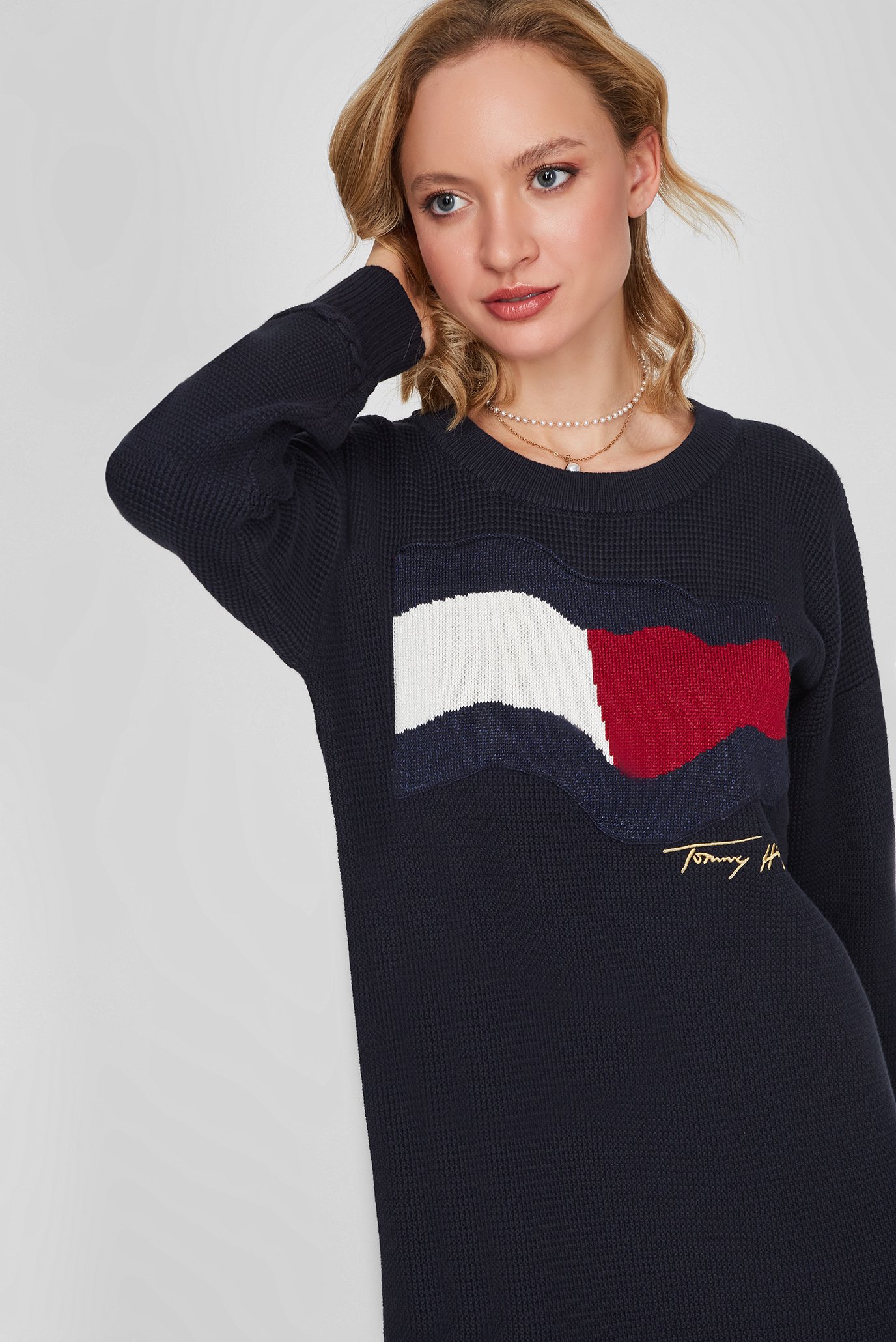 Женское темно-синее платье 5