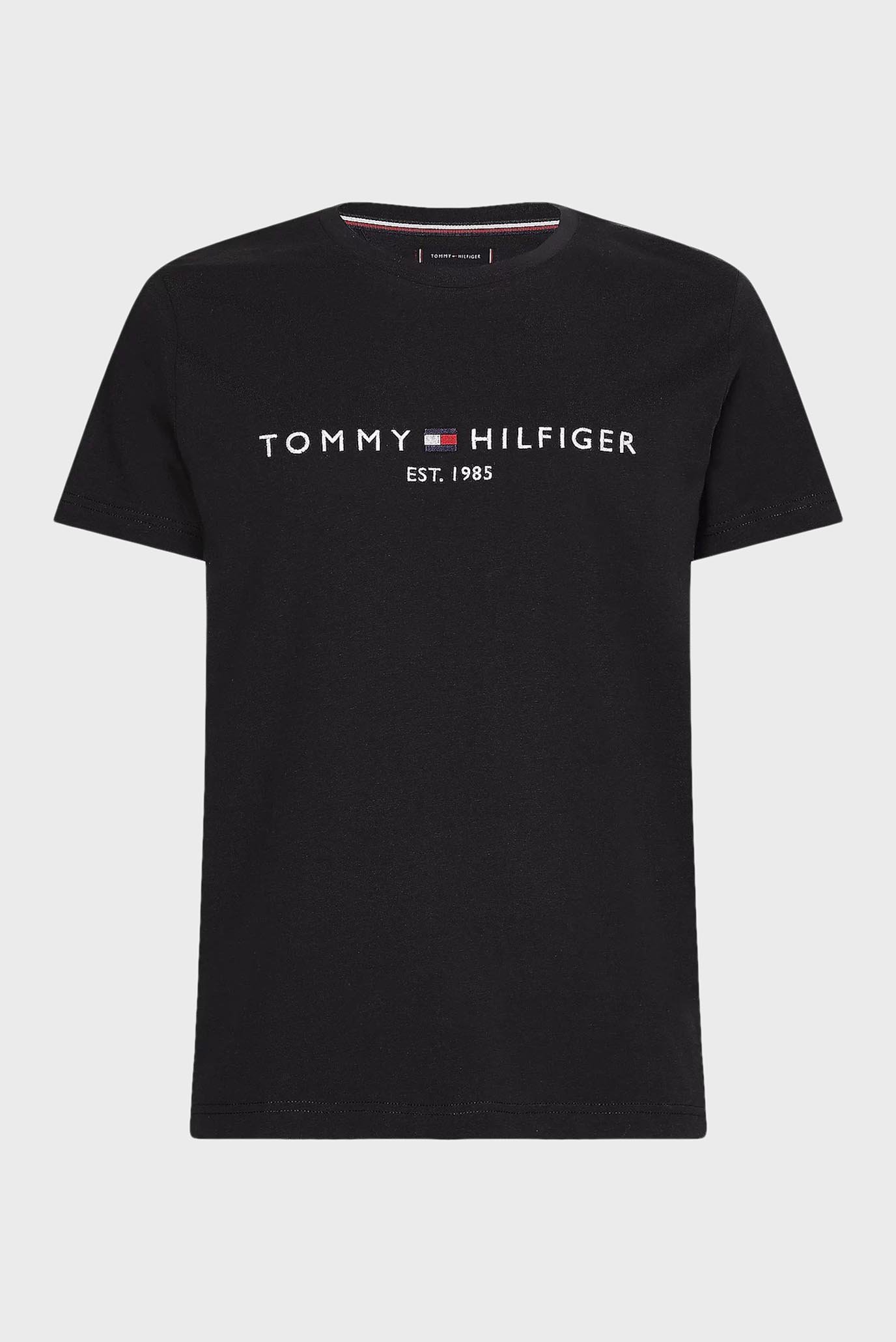 Мужская черная футболка CORE TOMMY LOGO TEE 5