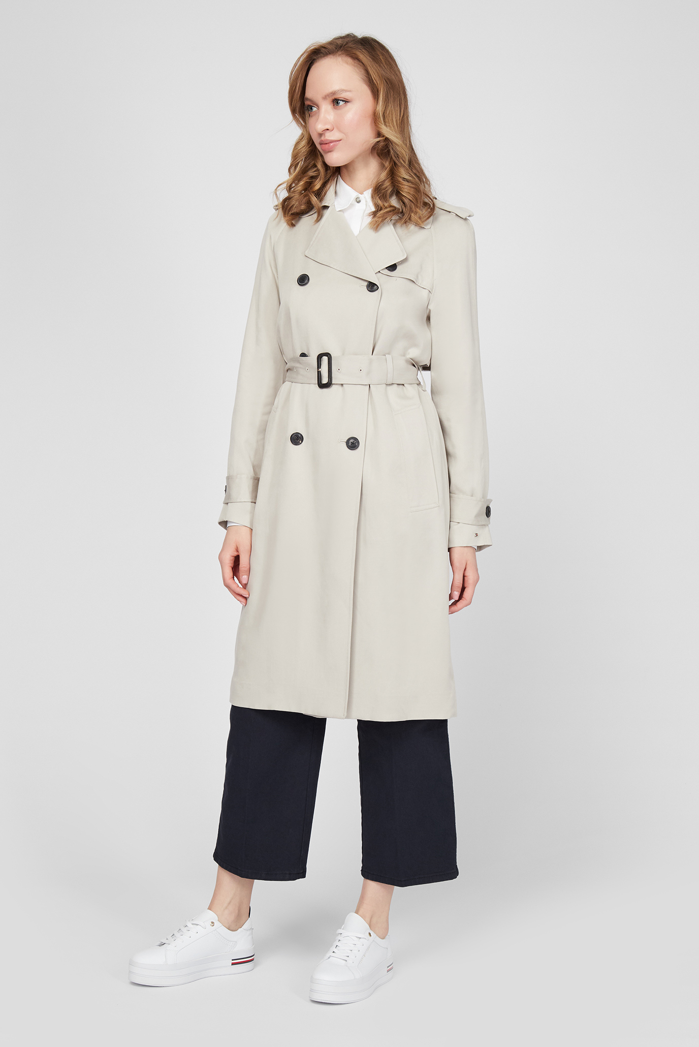 Женский бежевый тренч DB LYOCELL FLUID TRENCH 3