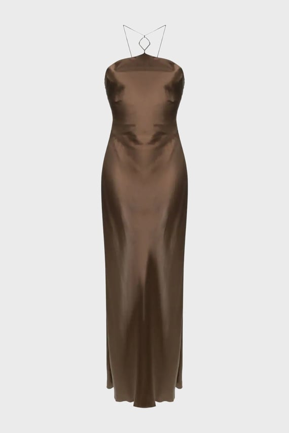 Платье SILK HALTERNECK SLIP MAXI DRESS