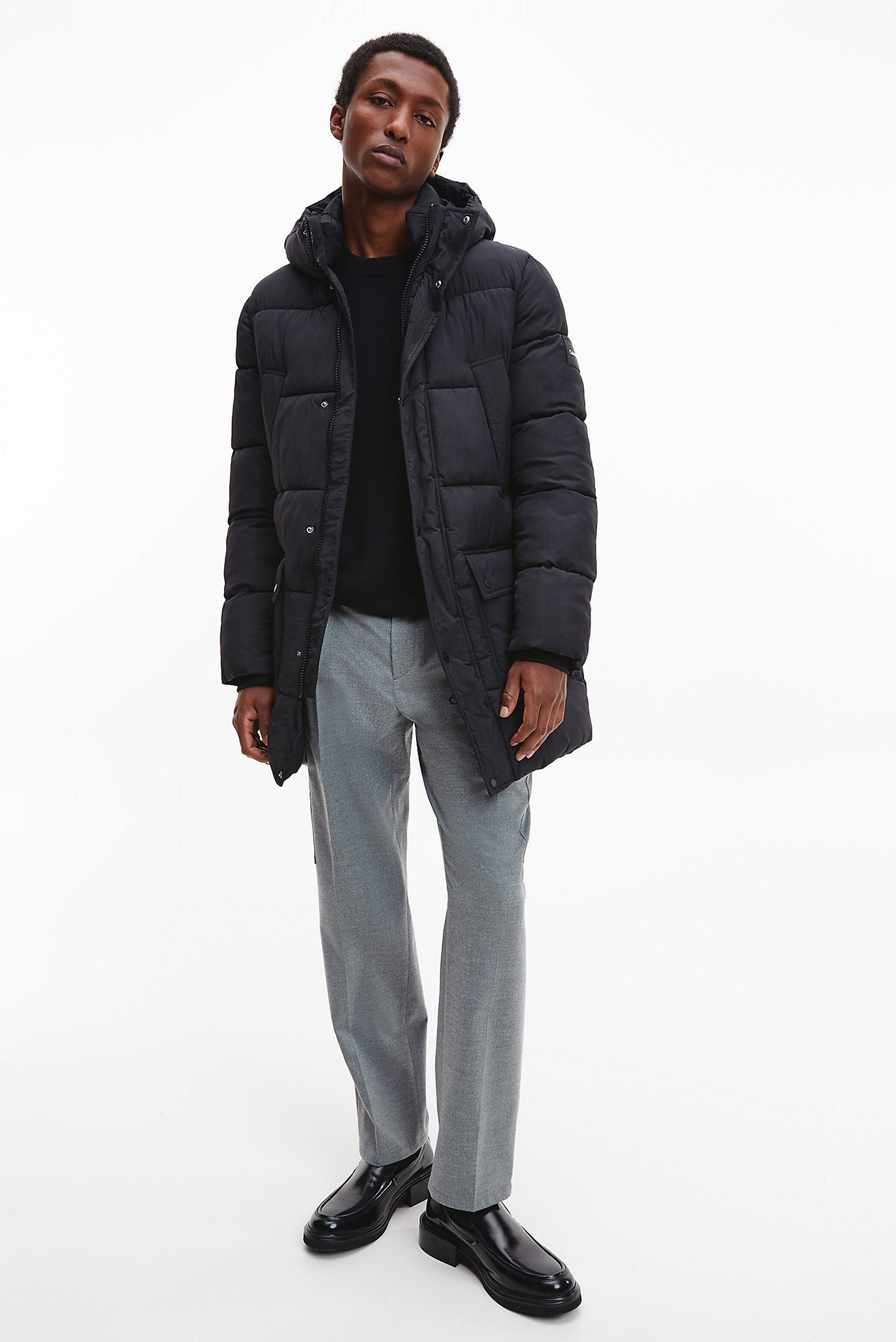 Мужская черная куртка CRINKLE NYLON LONGLENGTH PUFFER 7