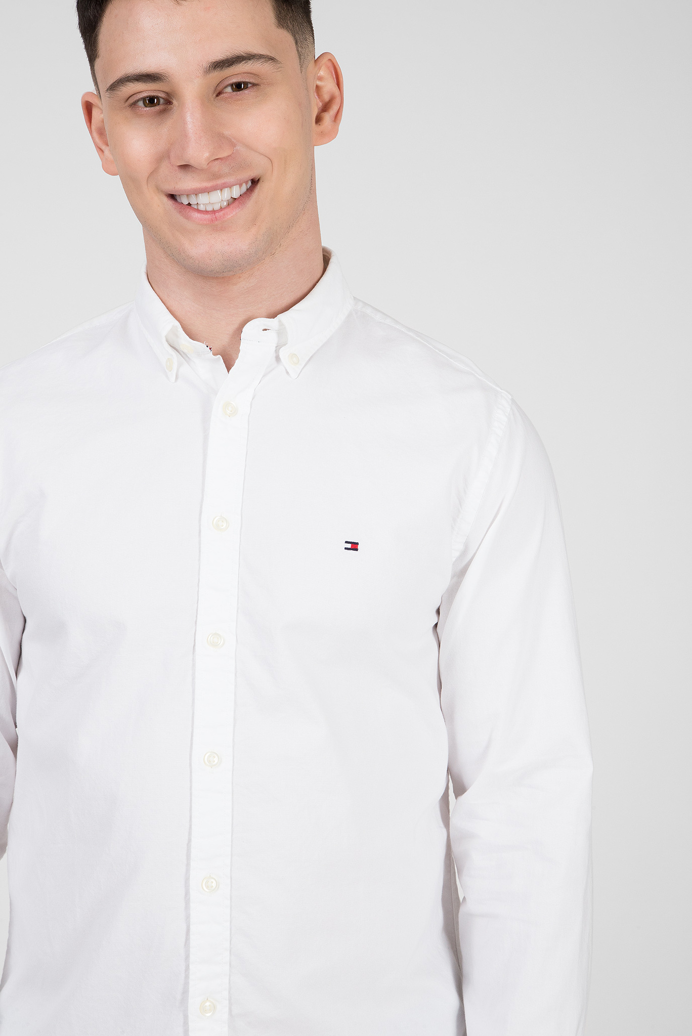 Мужская белая рубашка SANDWASHED OXFORD 4