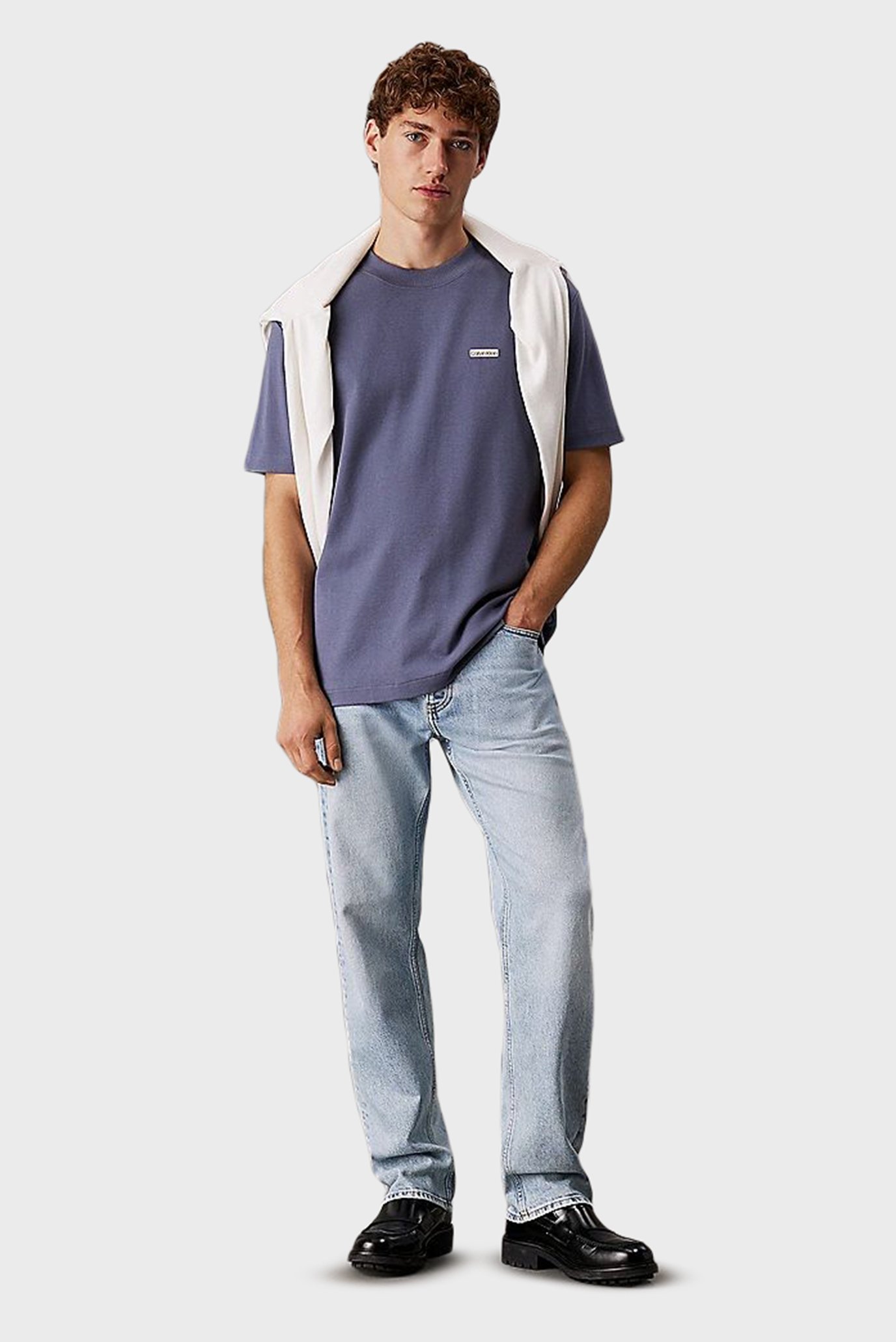 Мужская синяя футболка CALVIN KLEIN LABEL TEE 2