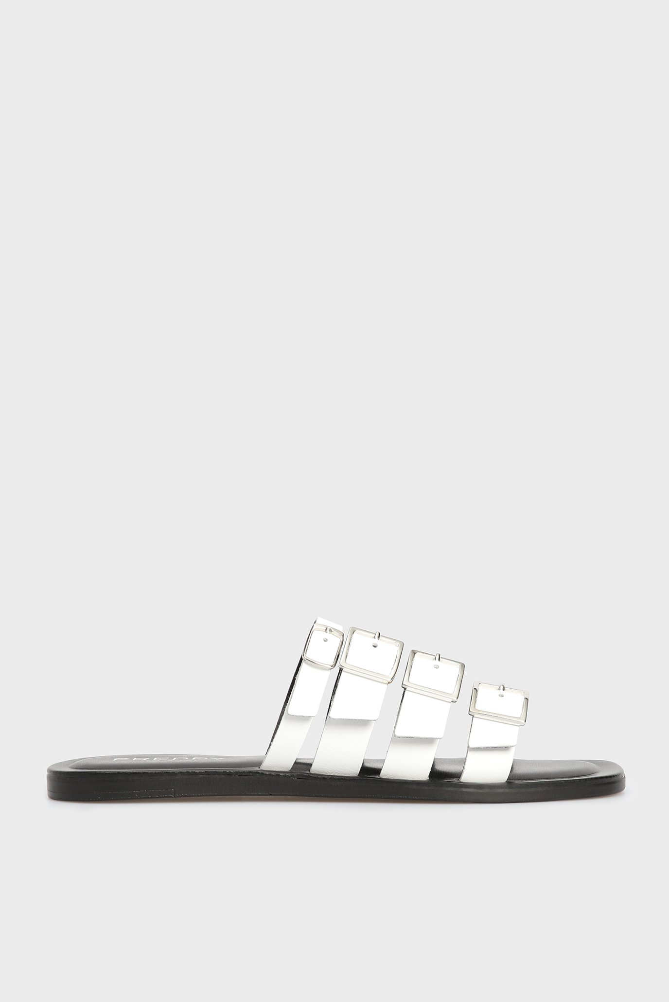 Женские белые кожаные слайдеры 6