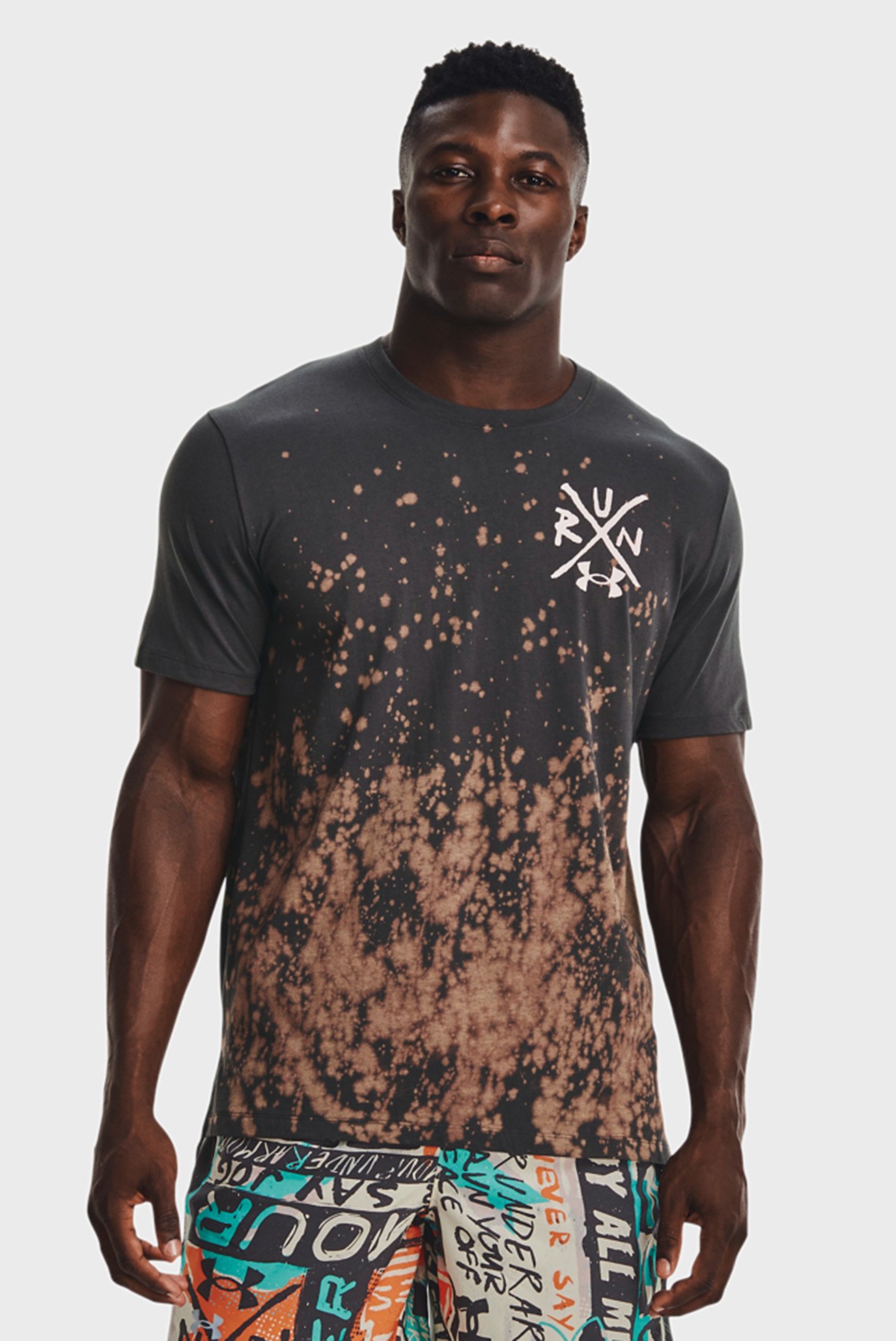 Мужская серая футболка UA Destroy All Miles Tee 5