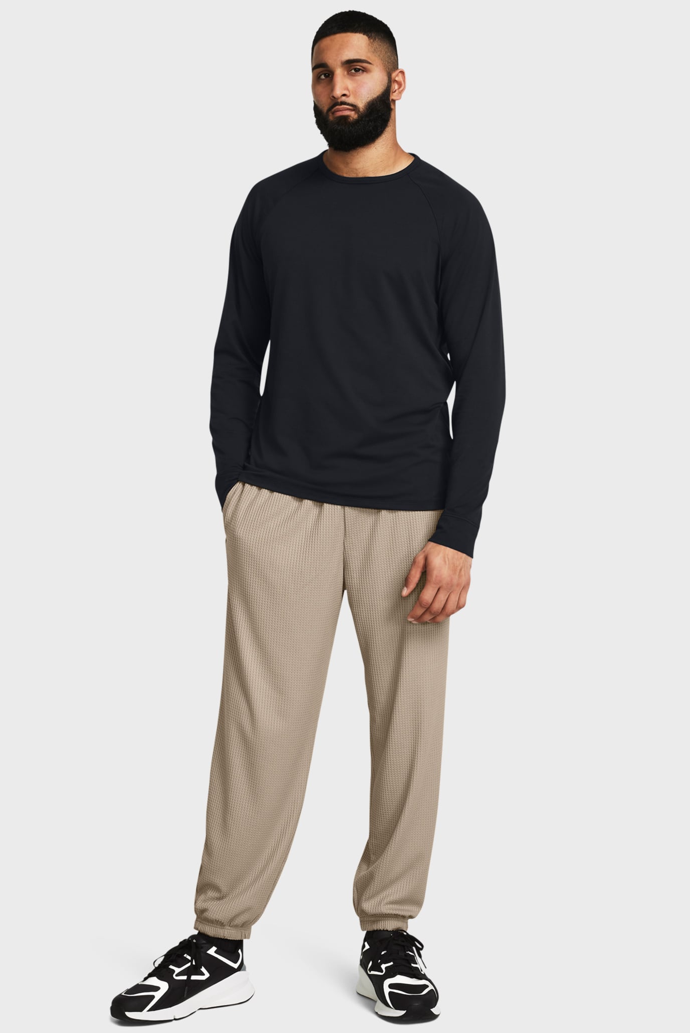 Мужские бежевые спортивные брюки UA Rival Waffle Jogger 3