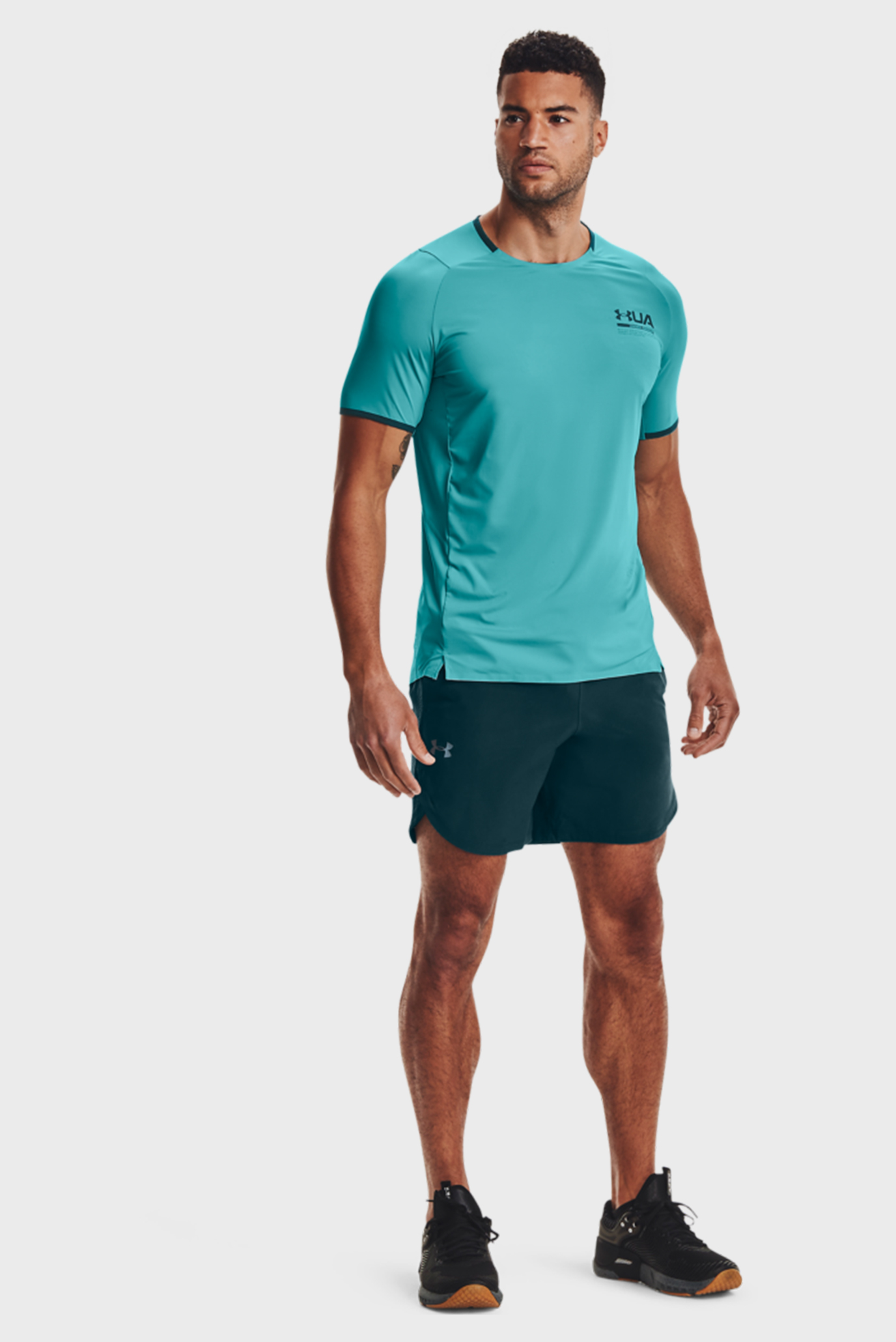 Мужская бирюзовая футболка UA HG IsoChill Perforated 8