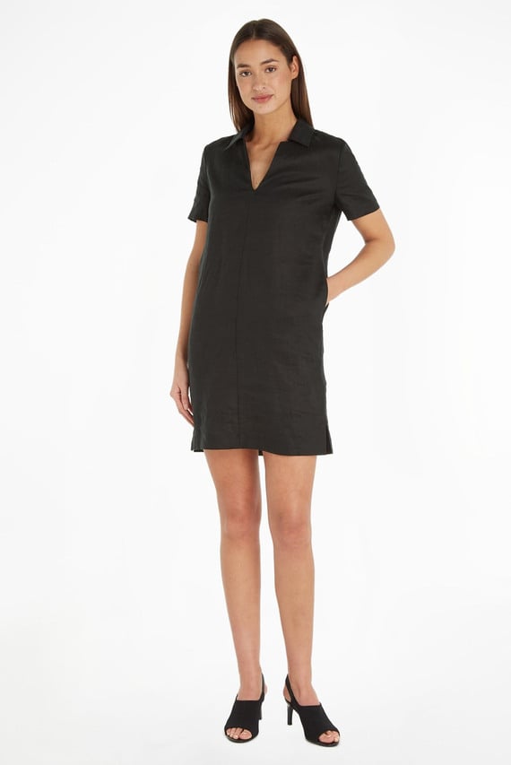 Платье LINEN SHORTSLEEVE  MINI DRESS