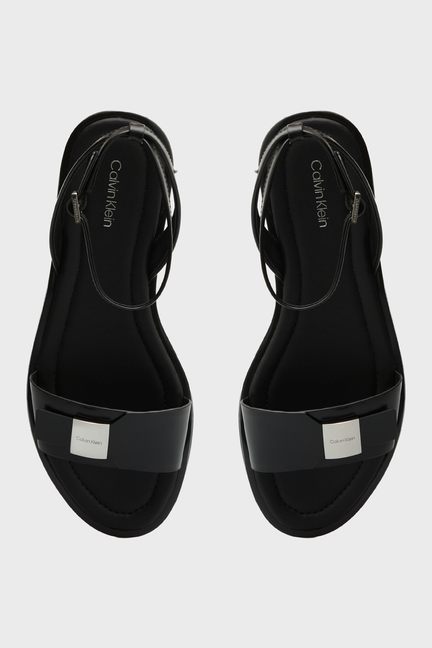 Женские черные кожаные сандалии FLATCalvin Klein Женские черные кожаные сандалии FLAT 4
