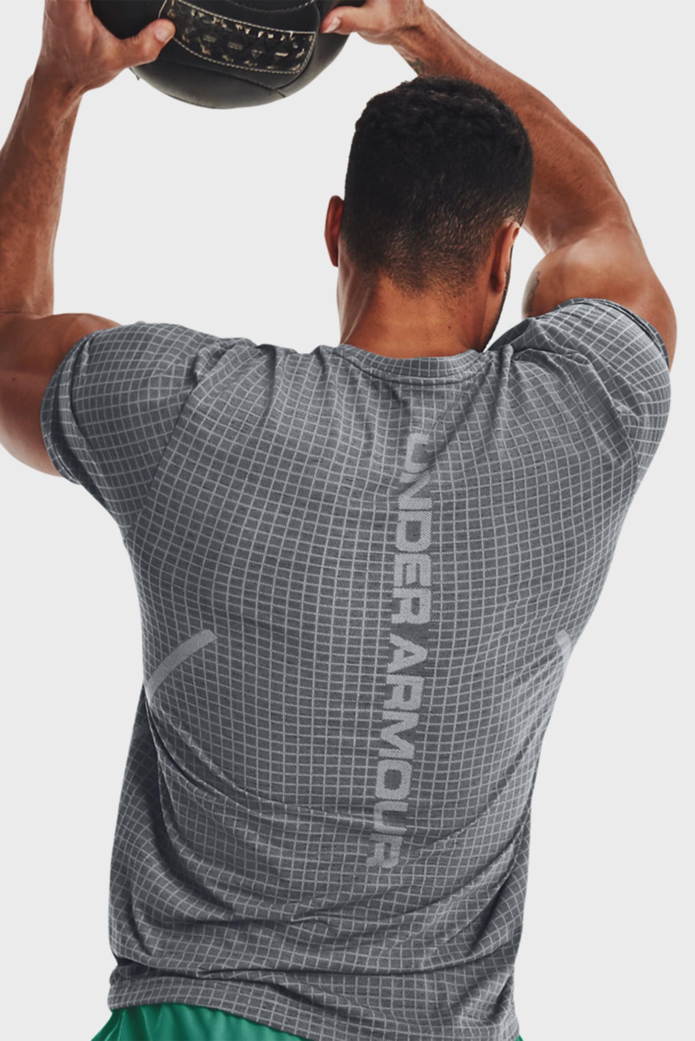 Мужская серая футболка в клетку UA Seamless Grid SS 14