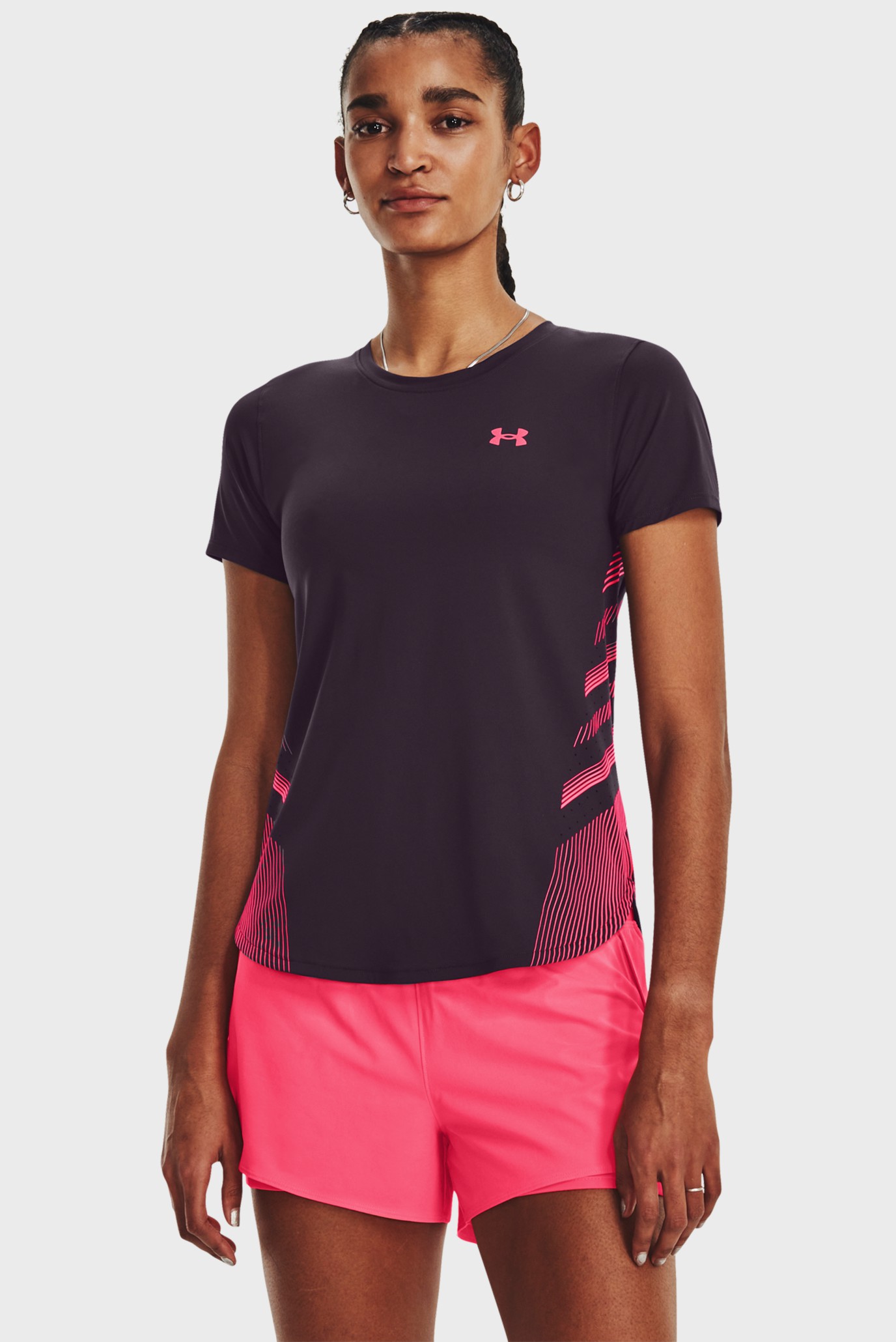 Женская фиолетовая футболка UA Iso-Chill Laser Tee II 9