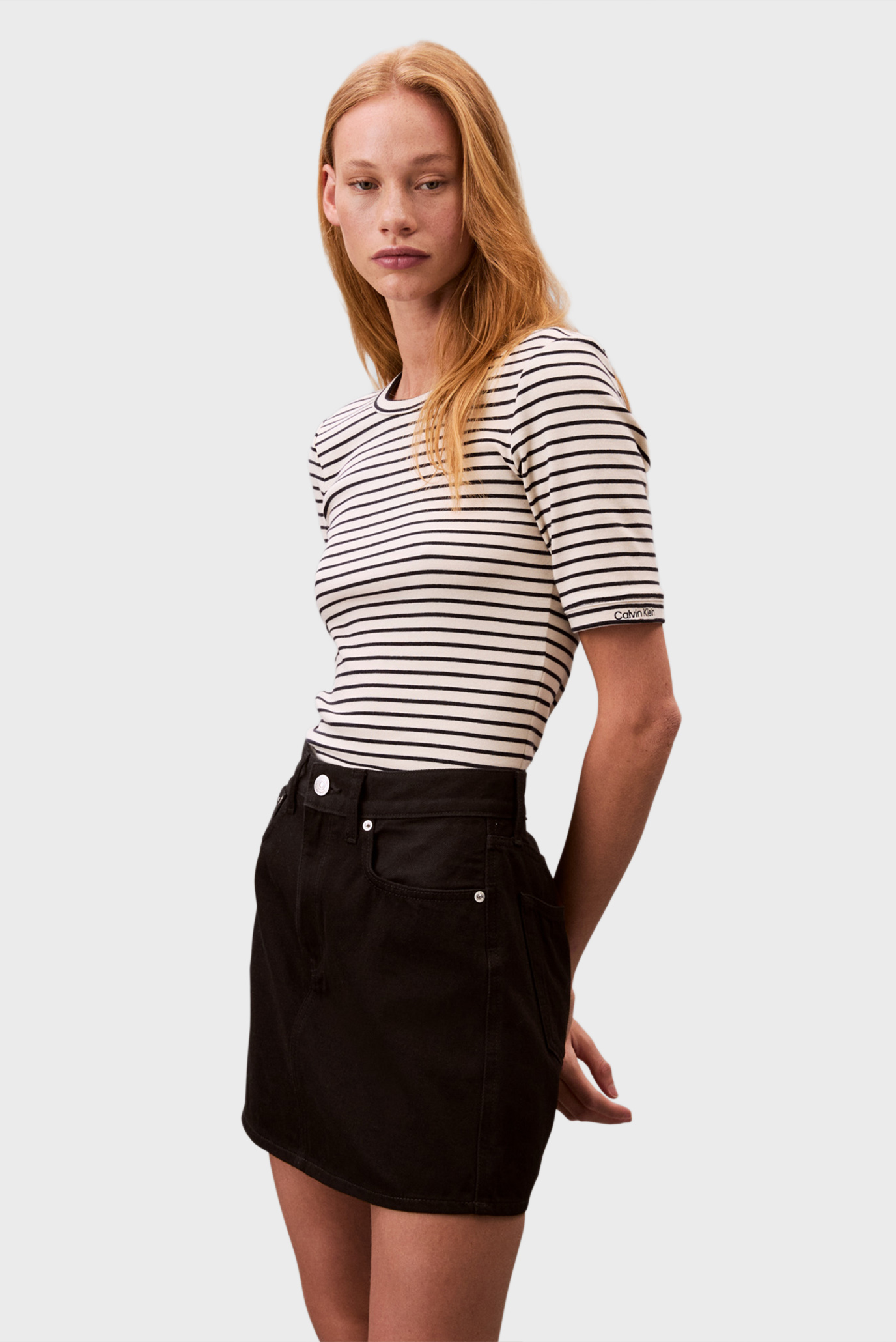 Футболка/SS Stripe Cotton RIB Tee 4