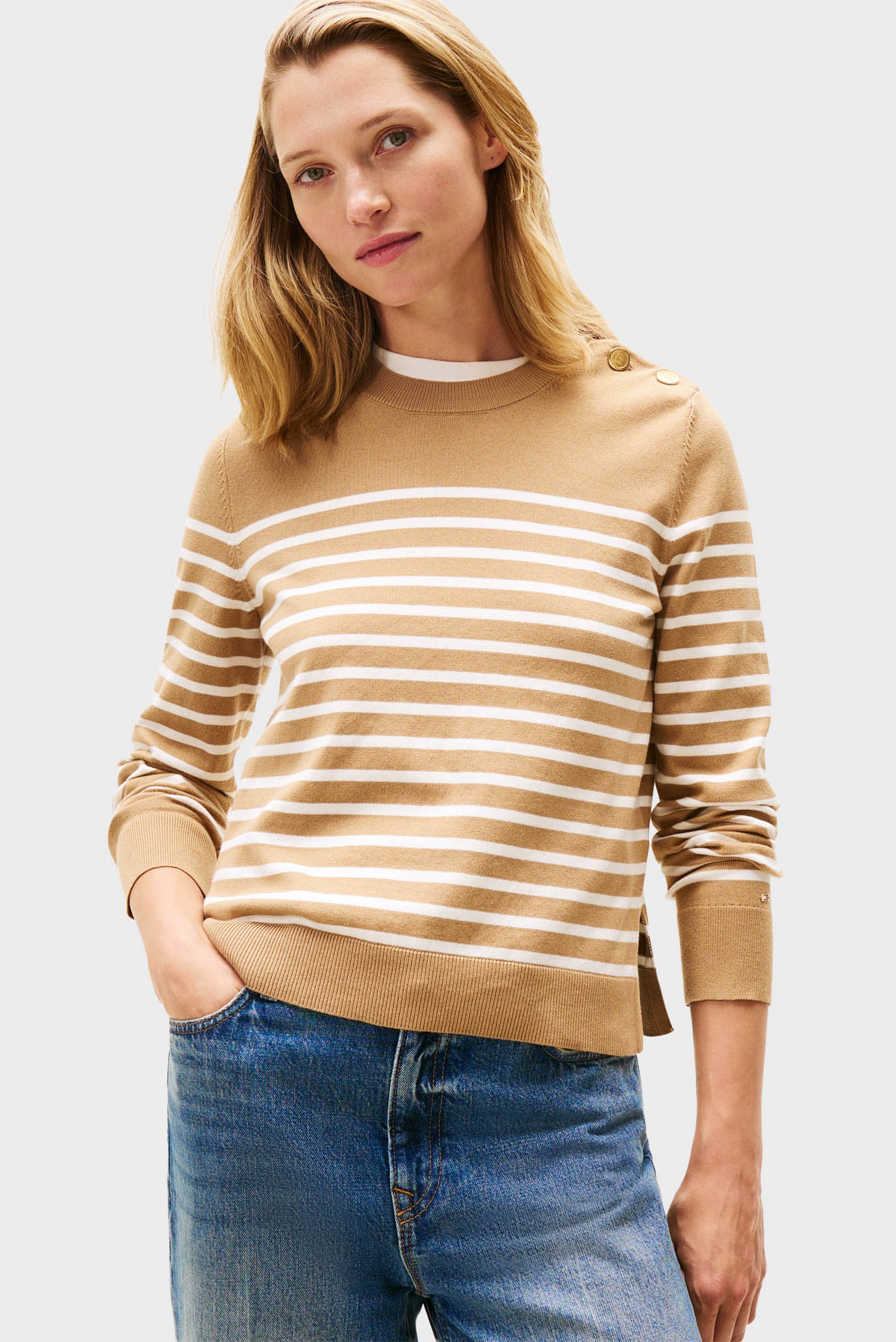 Свитер CO JERSEY MID GG LS GOLD BTN SWT 4