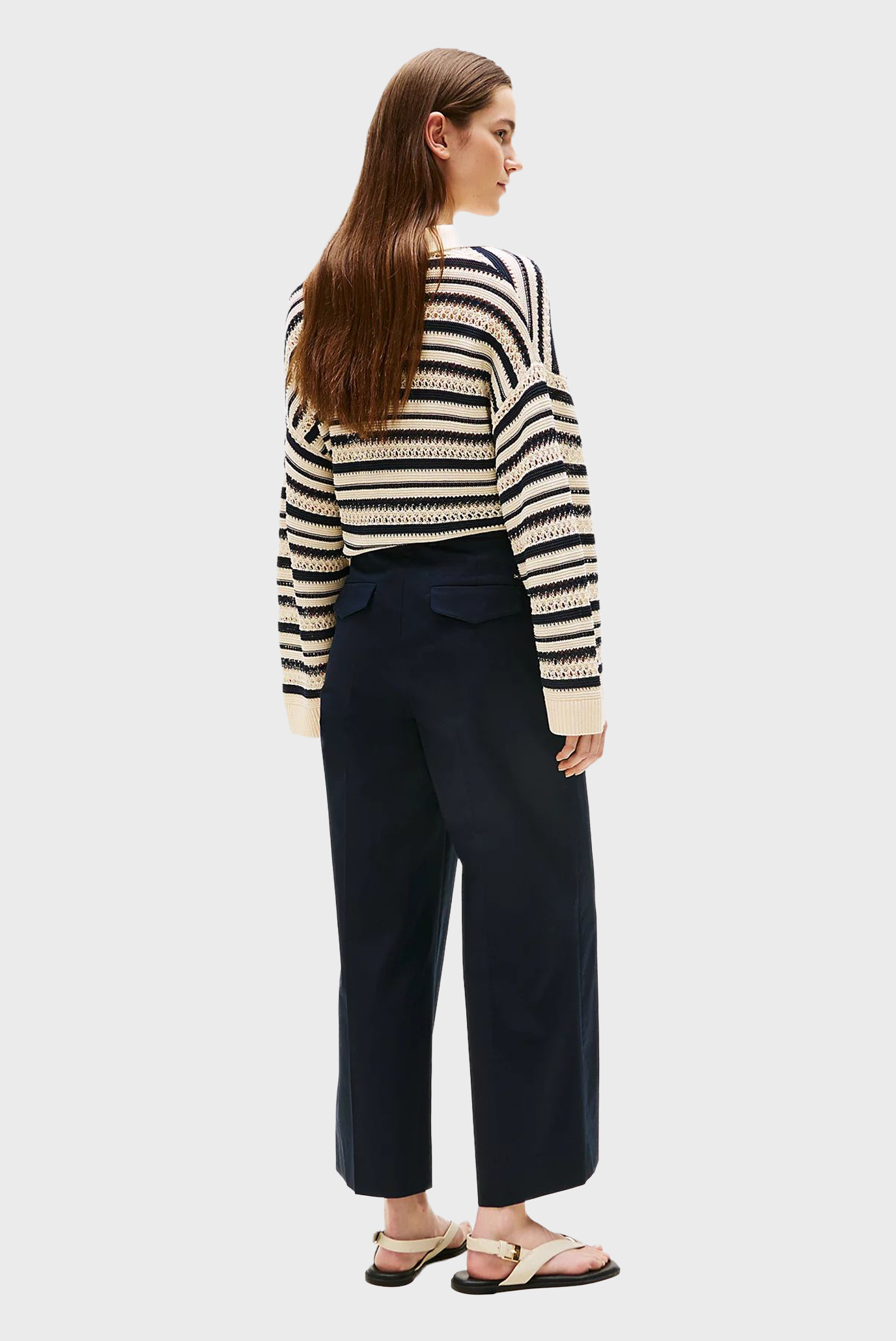 Штаны/COTTON WIDE LEG ANKLE CHINO PANT 3