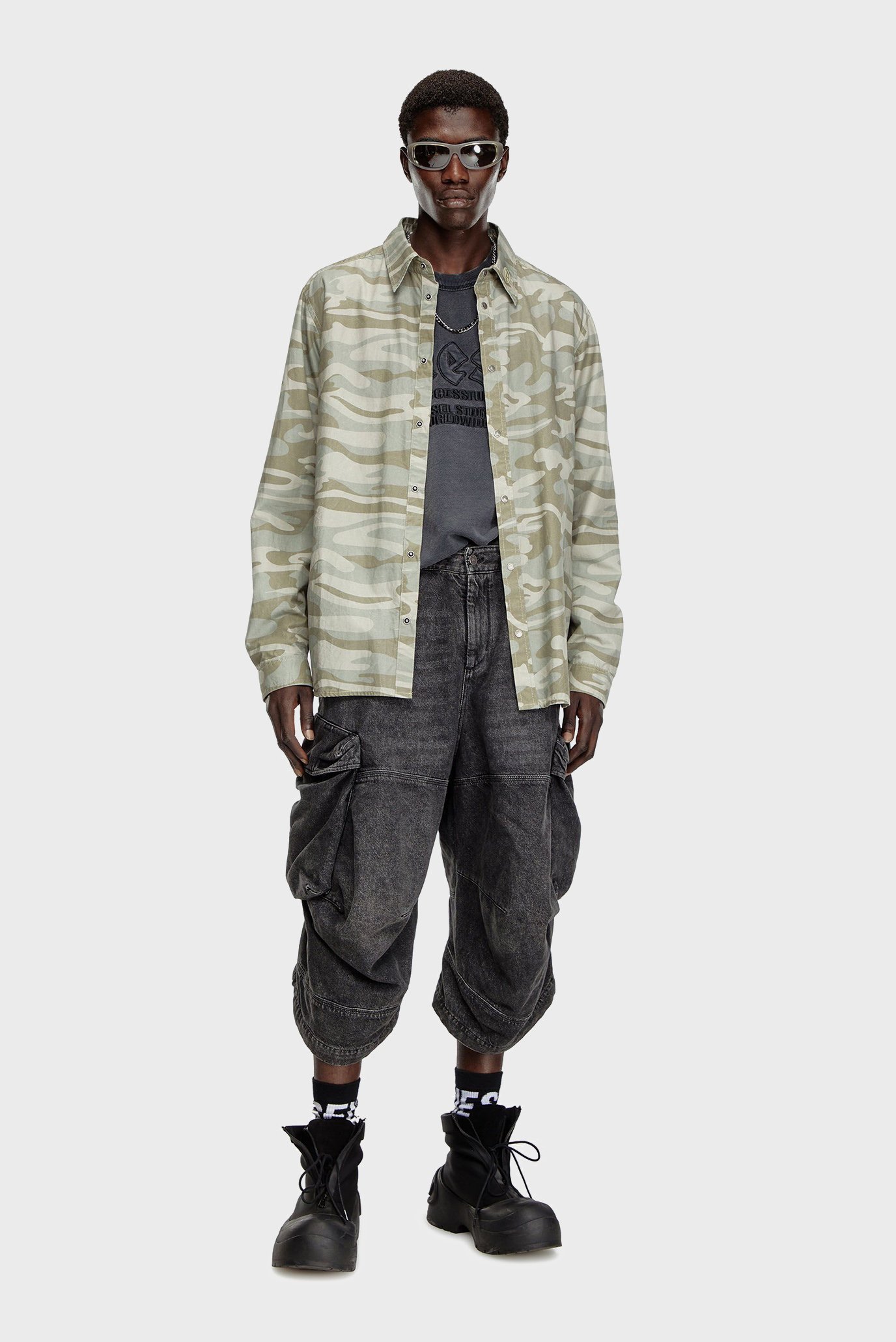 Мужские черные джинсовые шорты D-ARNE-SHORT-S CALZONCINI 2