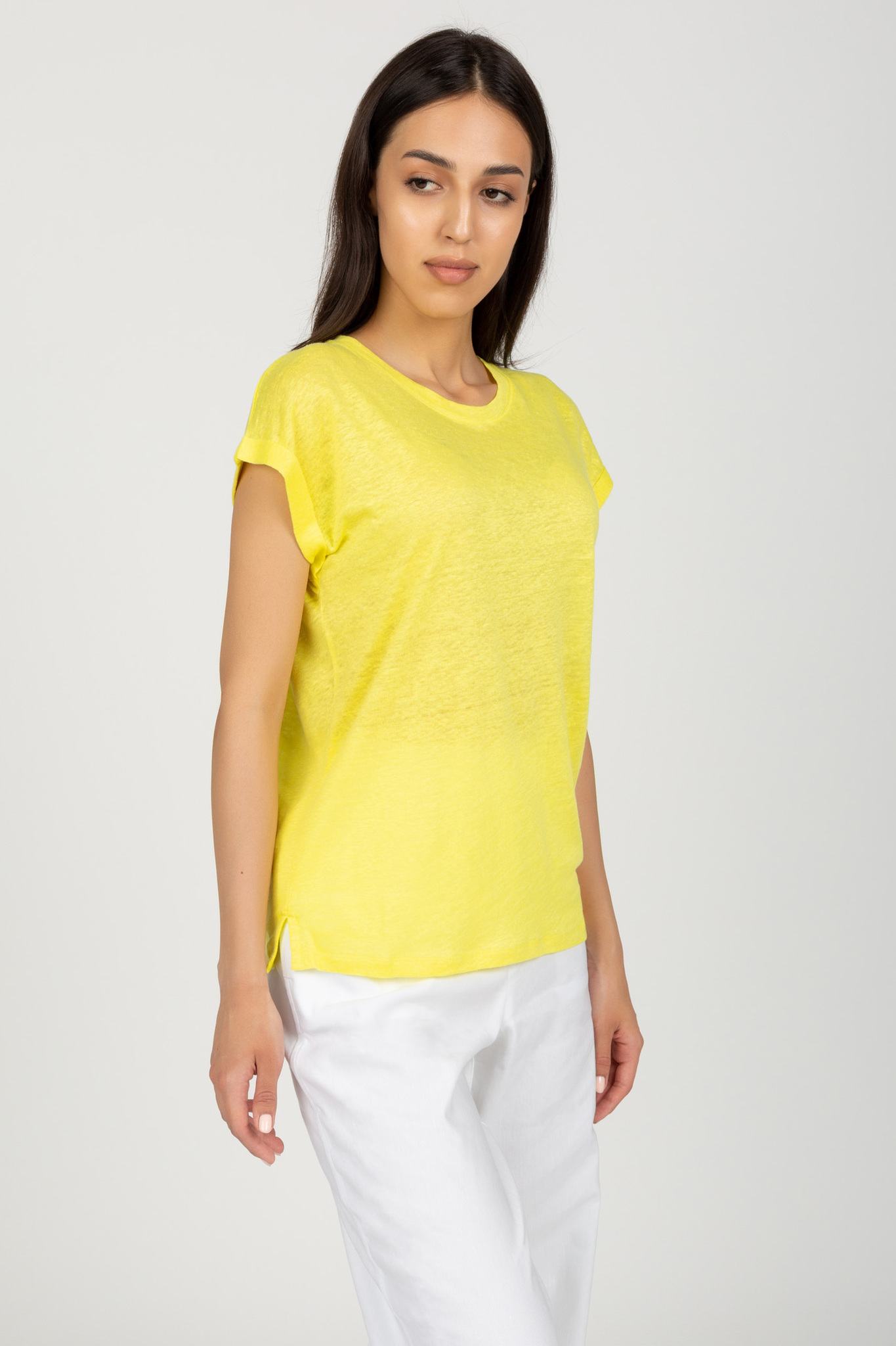 Топ LINEN JERSEY TURN UP SLV TOP 2