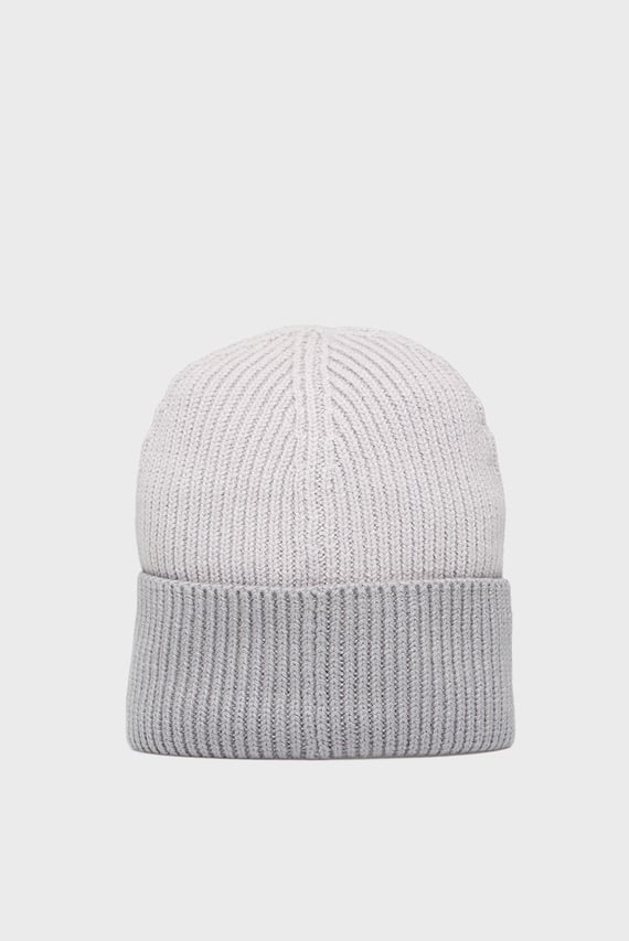 Шапка PATCH WOOL CHUNKY RIB BEANIE