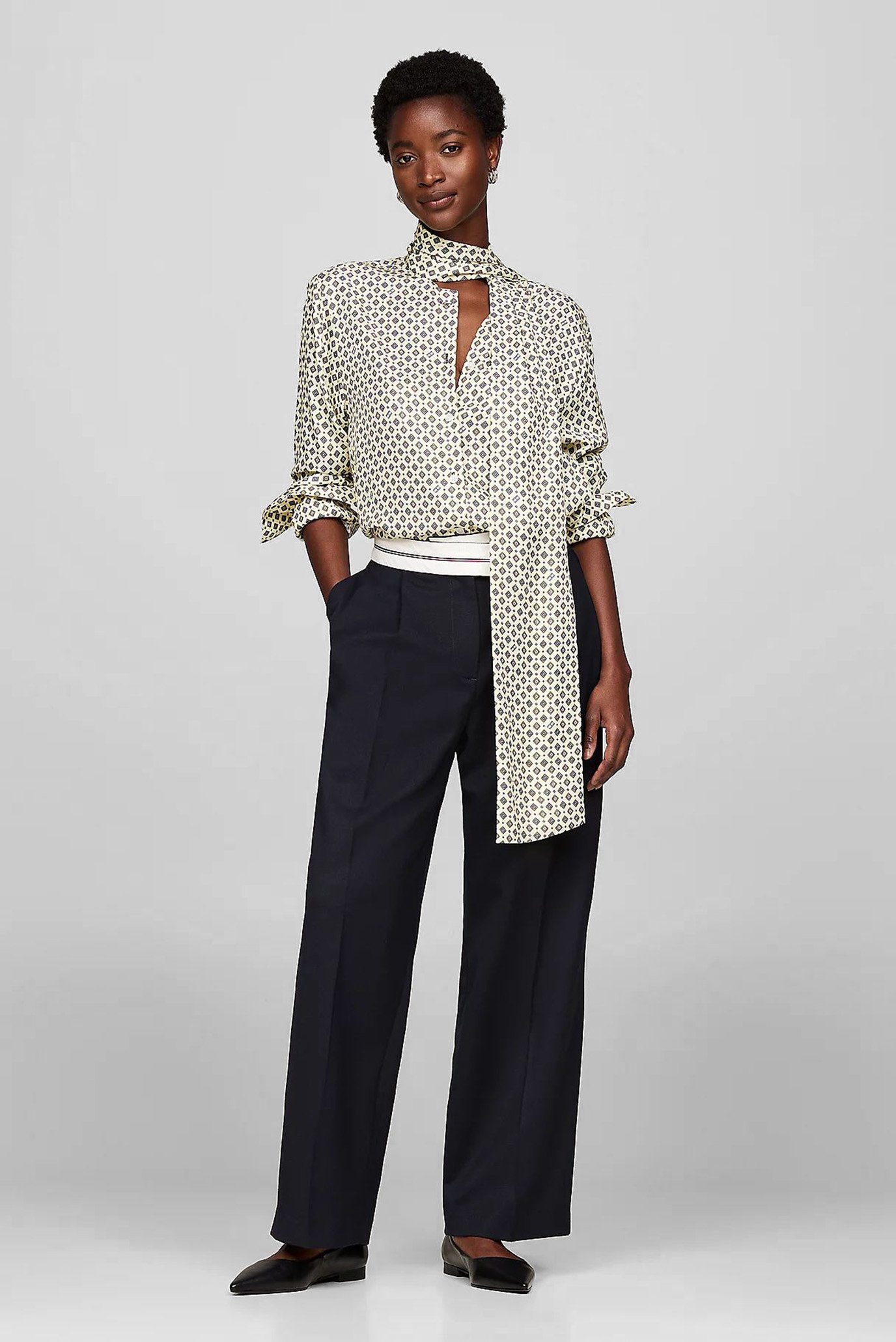 Блузка FOULARD TIE NECK LS BLOUSE 3