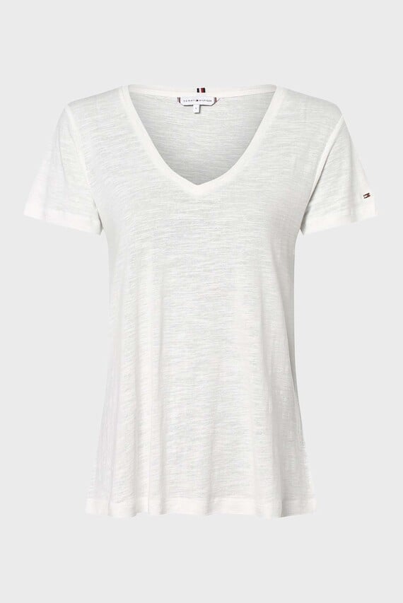 Футболка REG LYCL LINEN V-NK SS Tommy Hilfiger