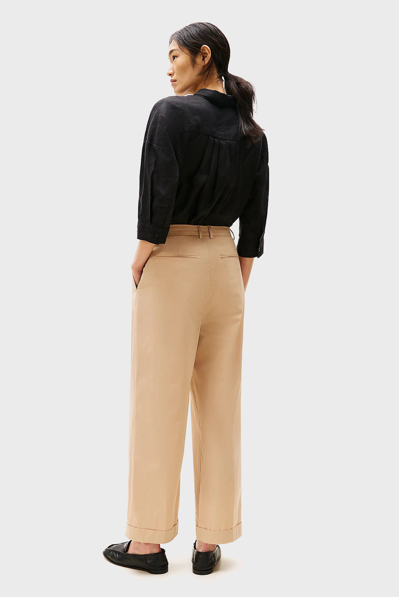 Женские бежевые брюки LIGHT CO RLXD STRAIGHT CHINO 3