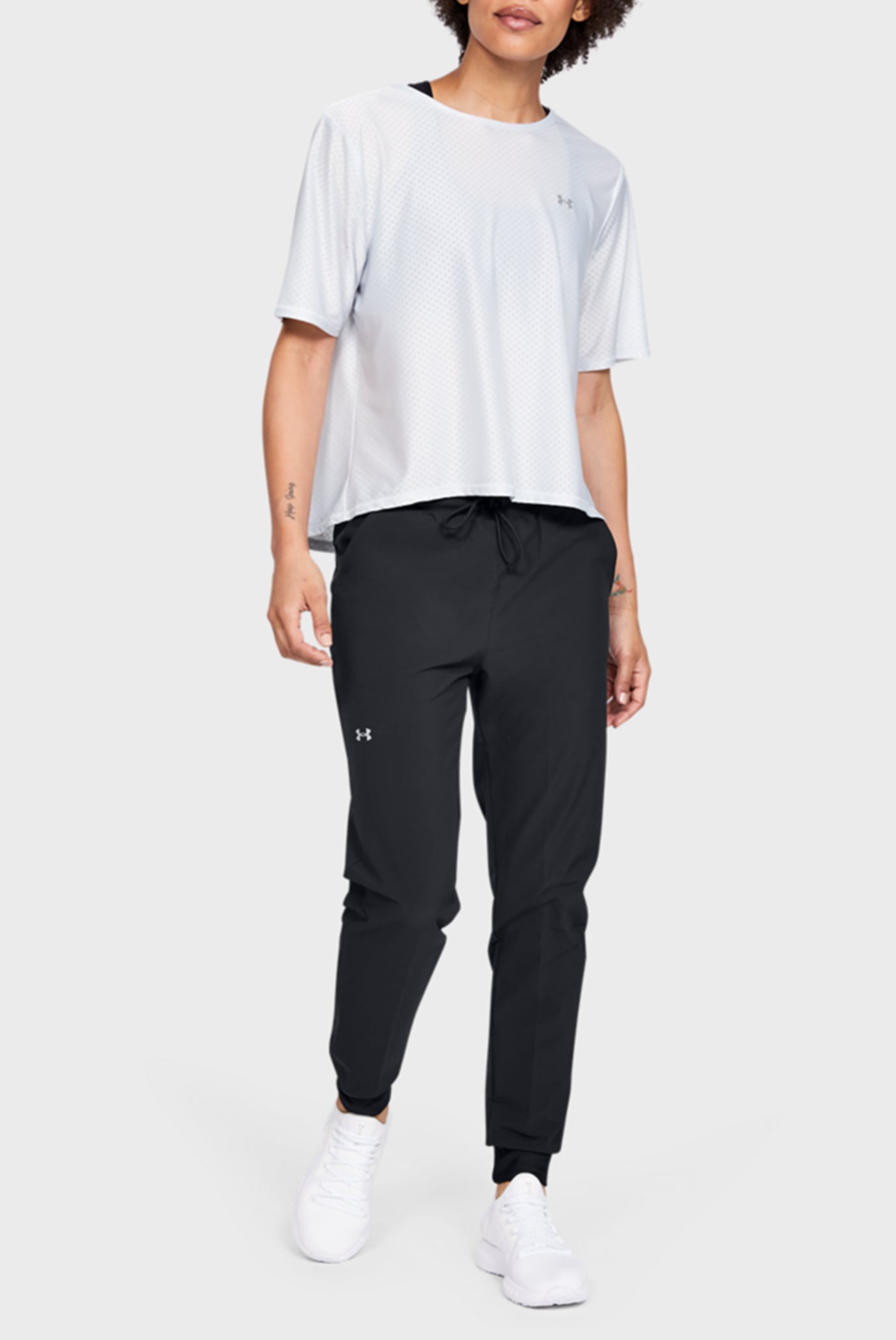 Женские черные спортивные брюки UA Armour Sport Woven Pant 7