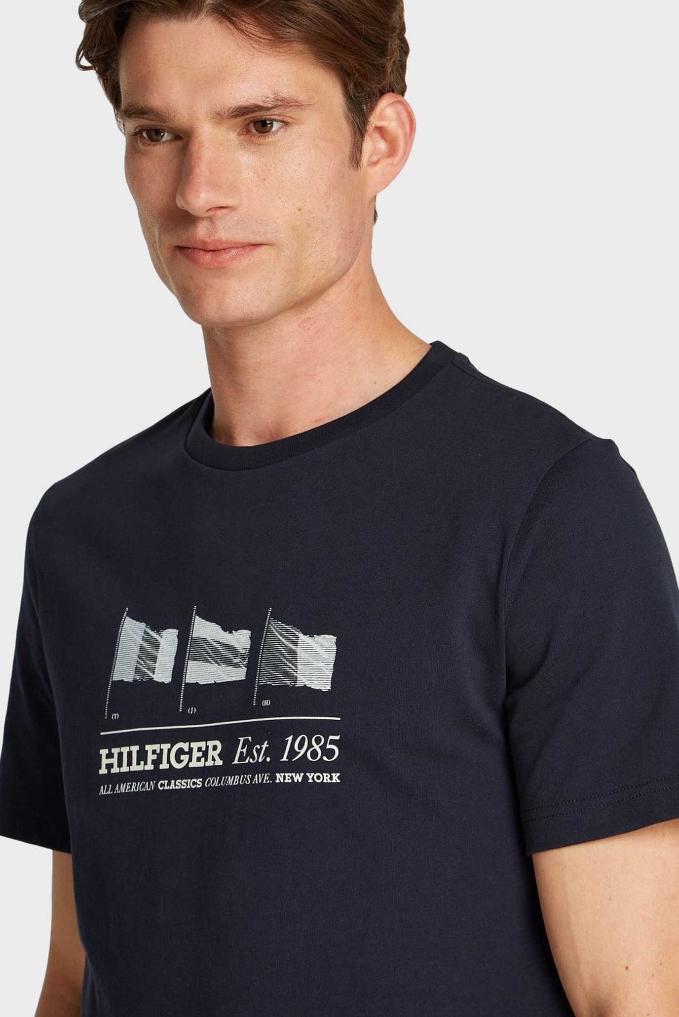 Мужская темно-синяя футболка HILFIGER FLAGS TEE 2