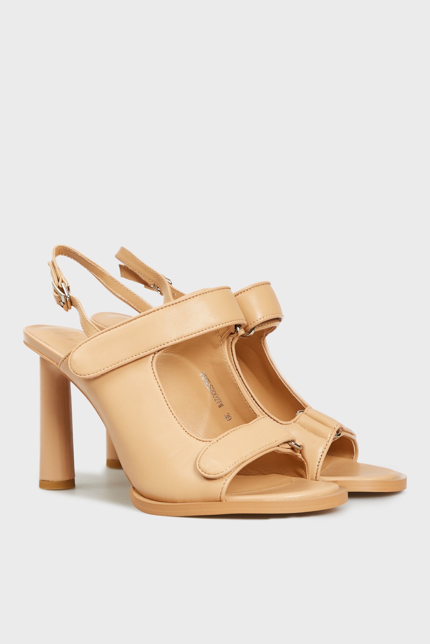 Женские бежевые кожаные босоножки Skayler 3