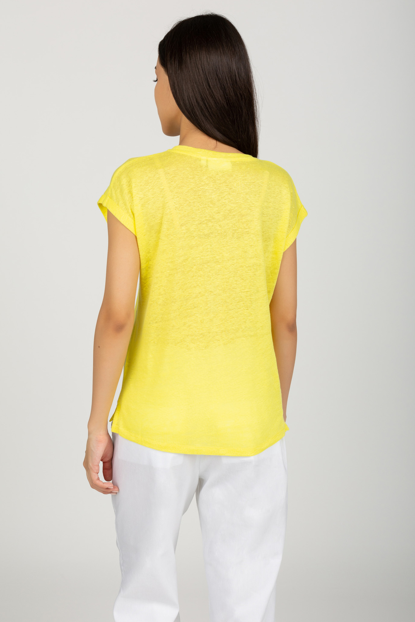 Топ LINEN JERSEY TURN UP SLV TOP 3
