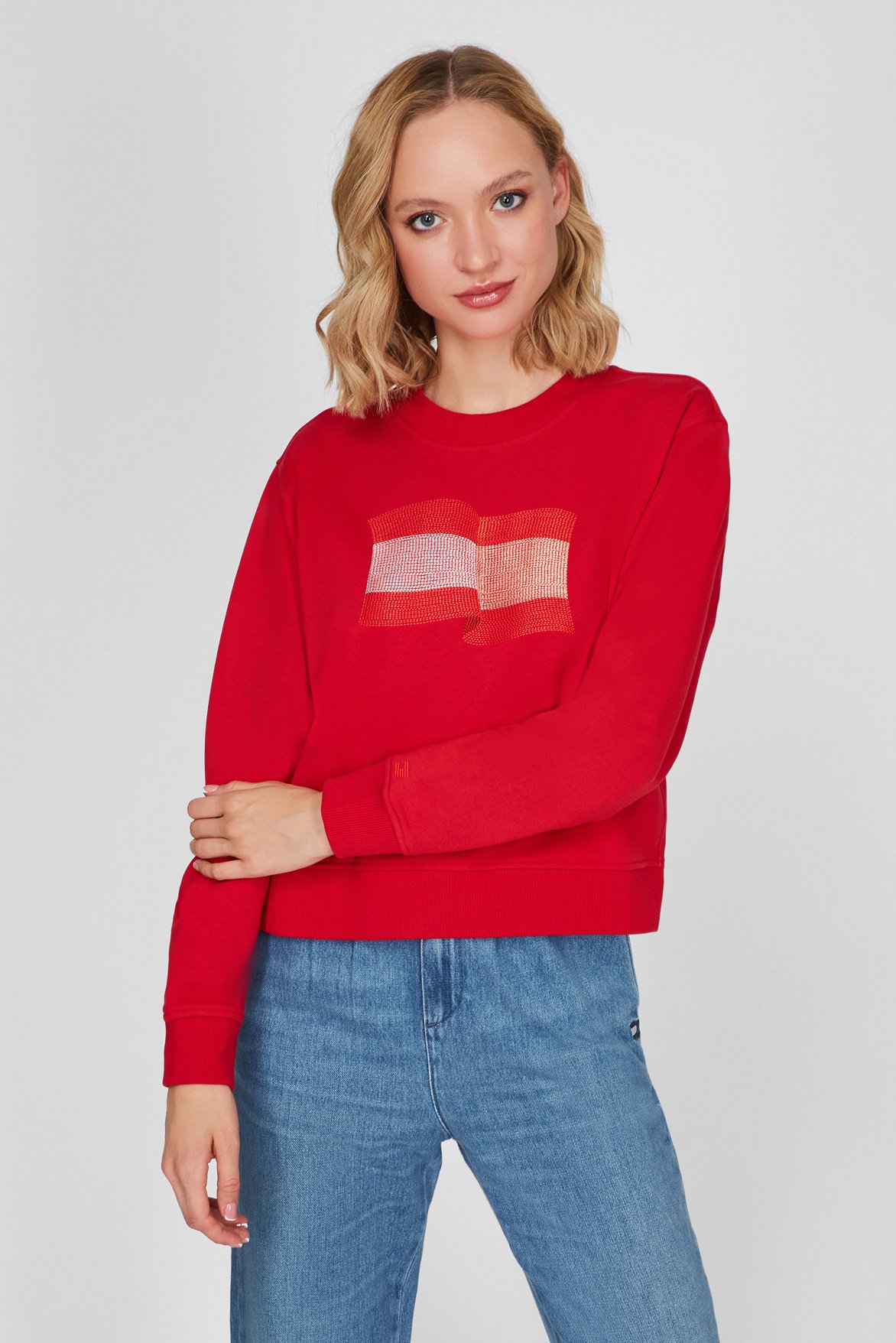Женское красное свитшот ICON REGULAR C-NKTommy Hilfiger Женское красное свитшот ICON REGULAR C-NK 8