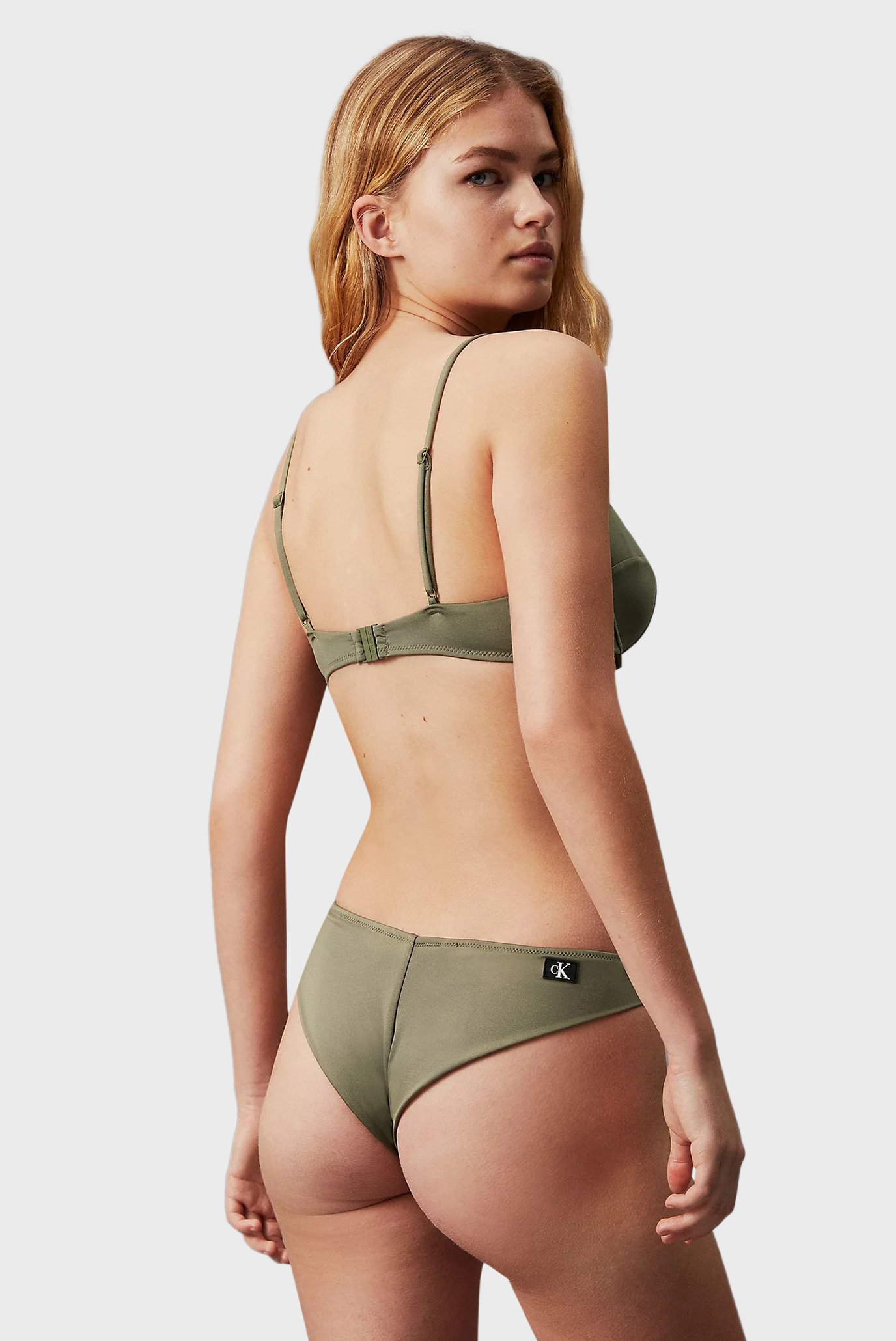 Женские оливковые трусики от купальника STRING SIDE TIE 3