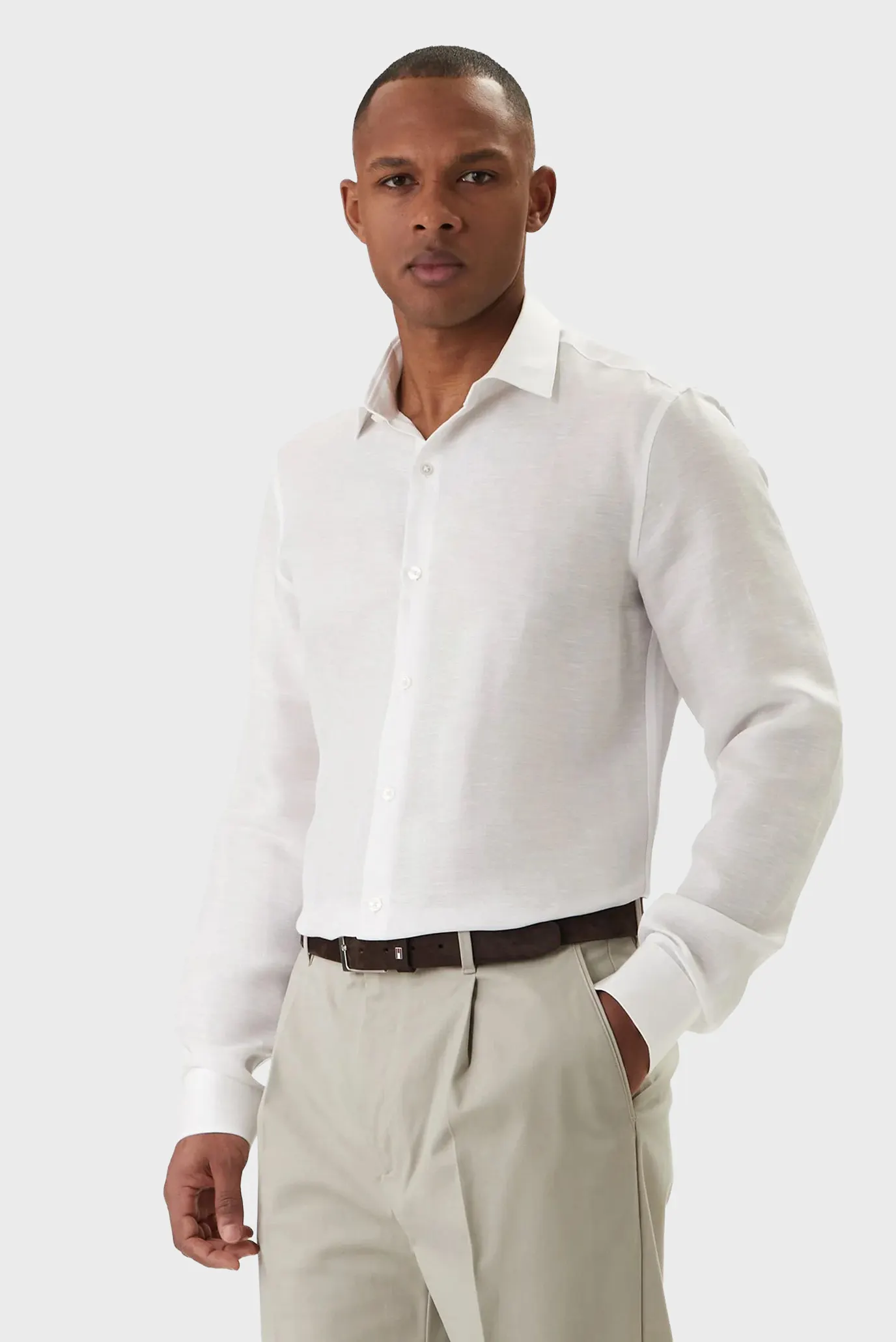 Рубашка SLIM REF LINEN BLD SLD 1