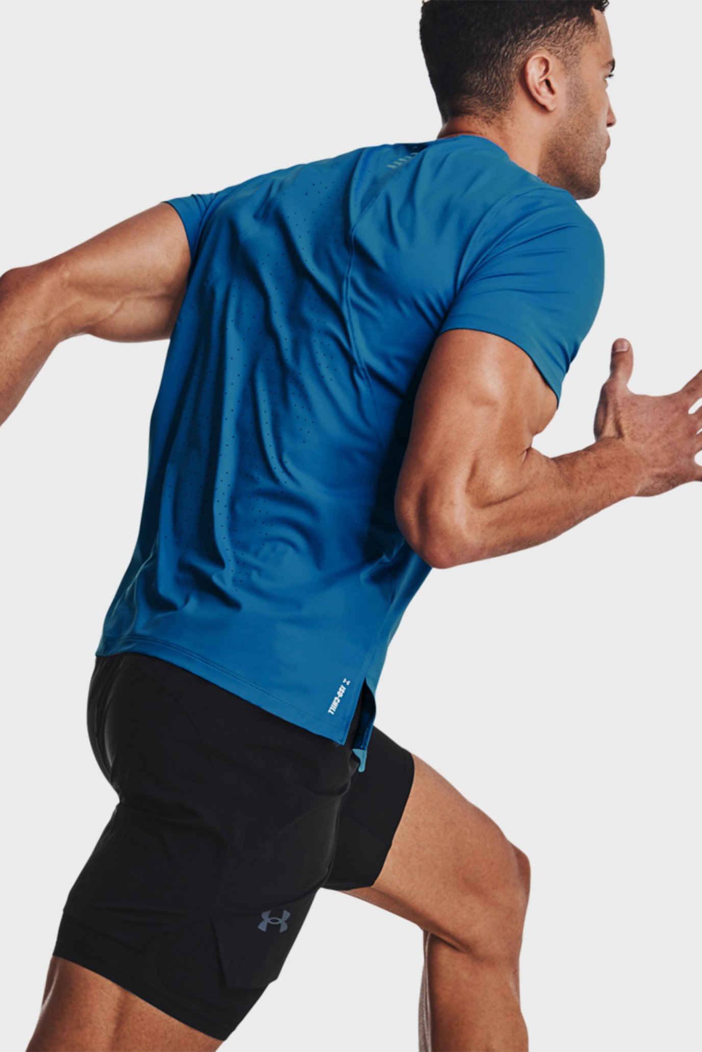 Мужская синяя футболка UA Iso-Chill® Laser Tee 4