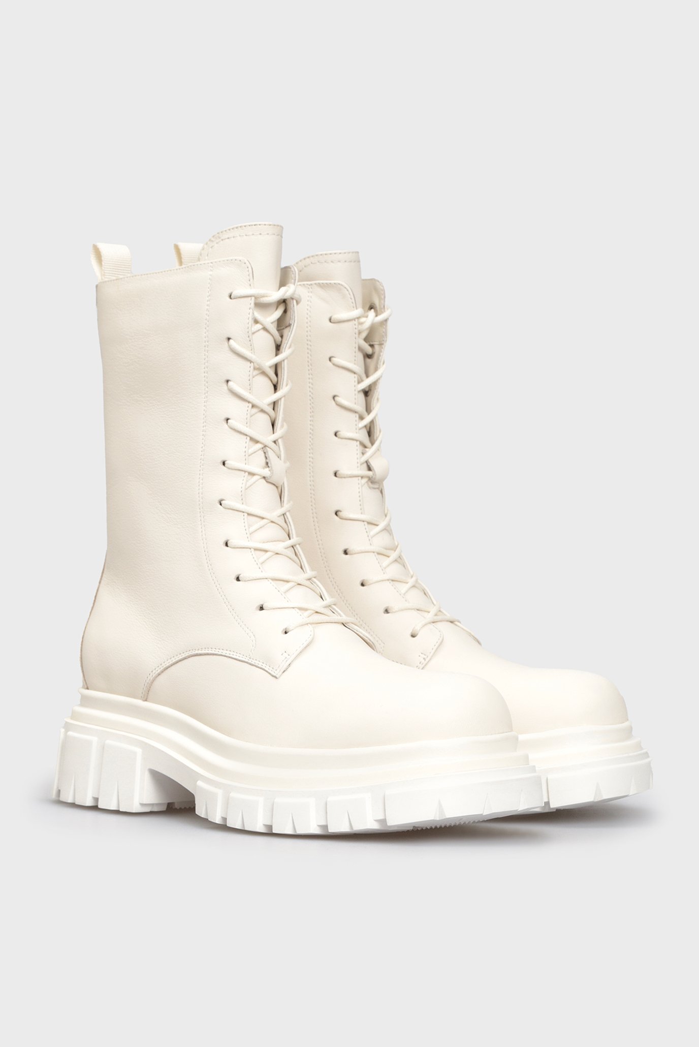 Женские белые кожаные ботинки Noliya 7