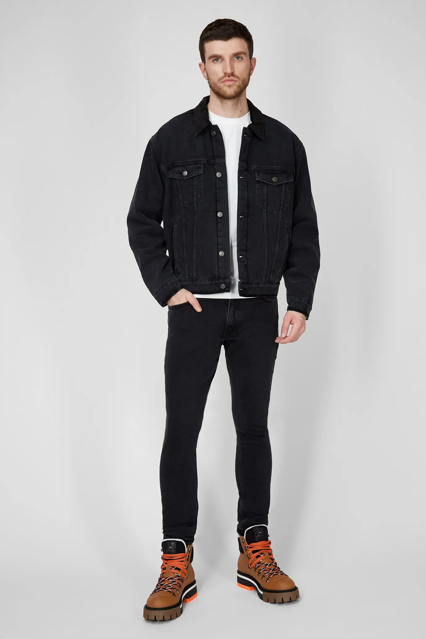Мужская черная джинсовая куртка LEWIS HAMILTON 10