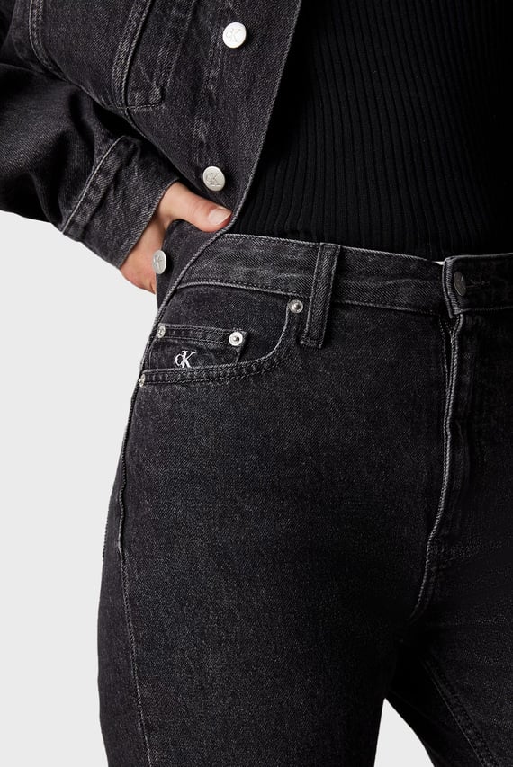Женские черные джинсы MOM JEAN