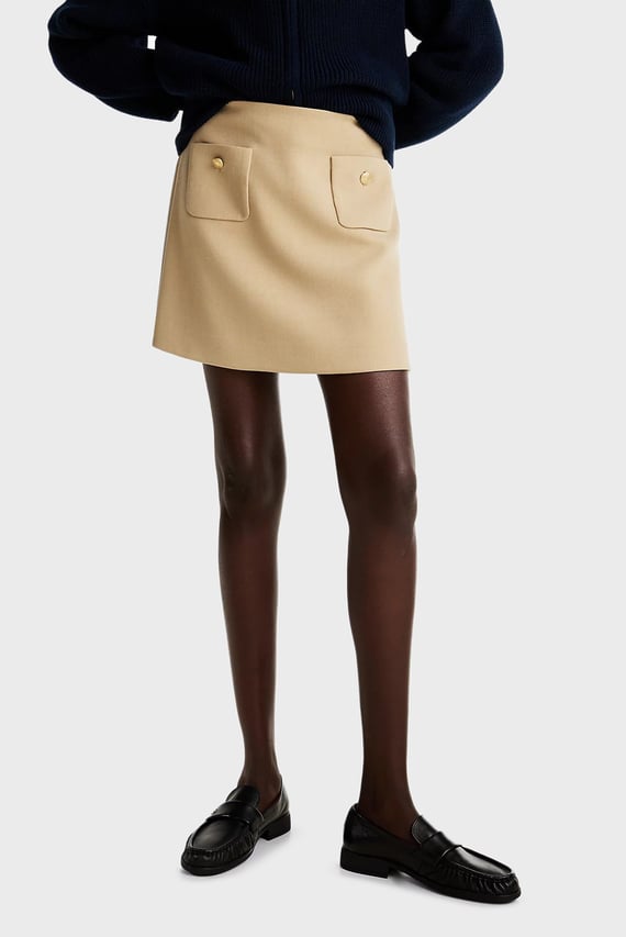 Женская бежевая юбка PUNTO SHORT SKIRT Tommy Hilfiger Женская бежевая юбка PUNTO SHORT SKIRT Tommy Hilfiger