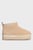 Женские бежевые замшевые угги TJW SUEDE FLATFORM  BOOT