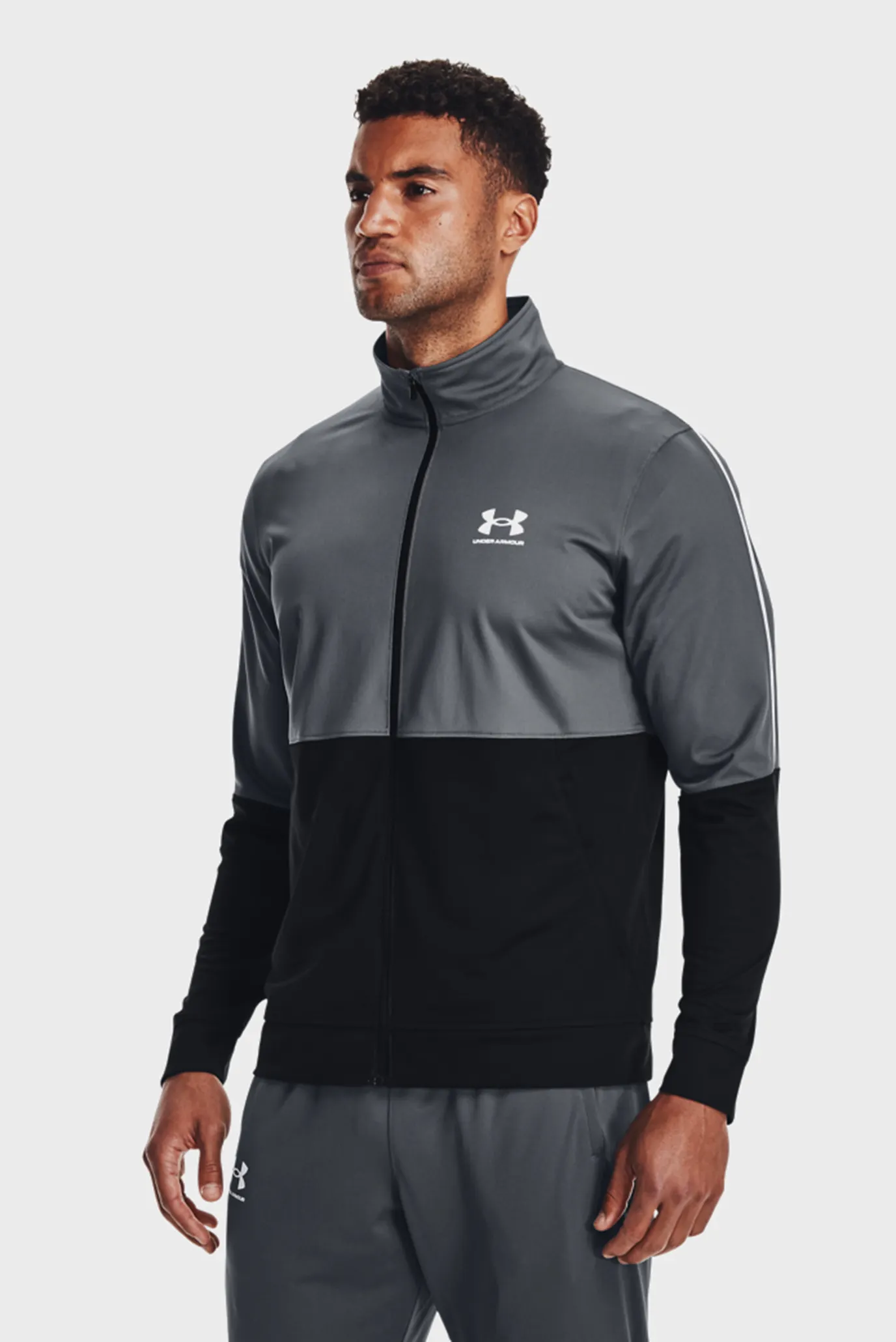 Мужская серая спортивная кофта UA PIQUE TRACK JACKET 7