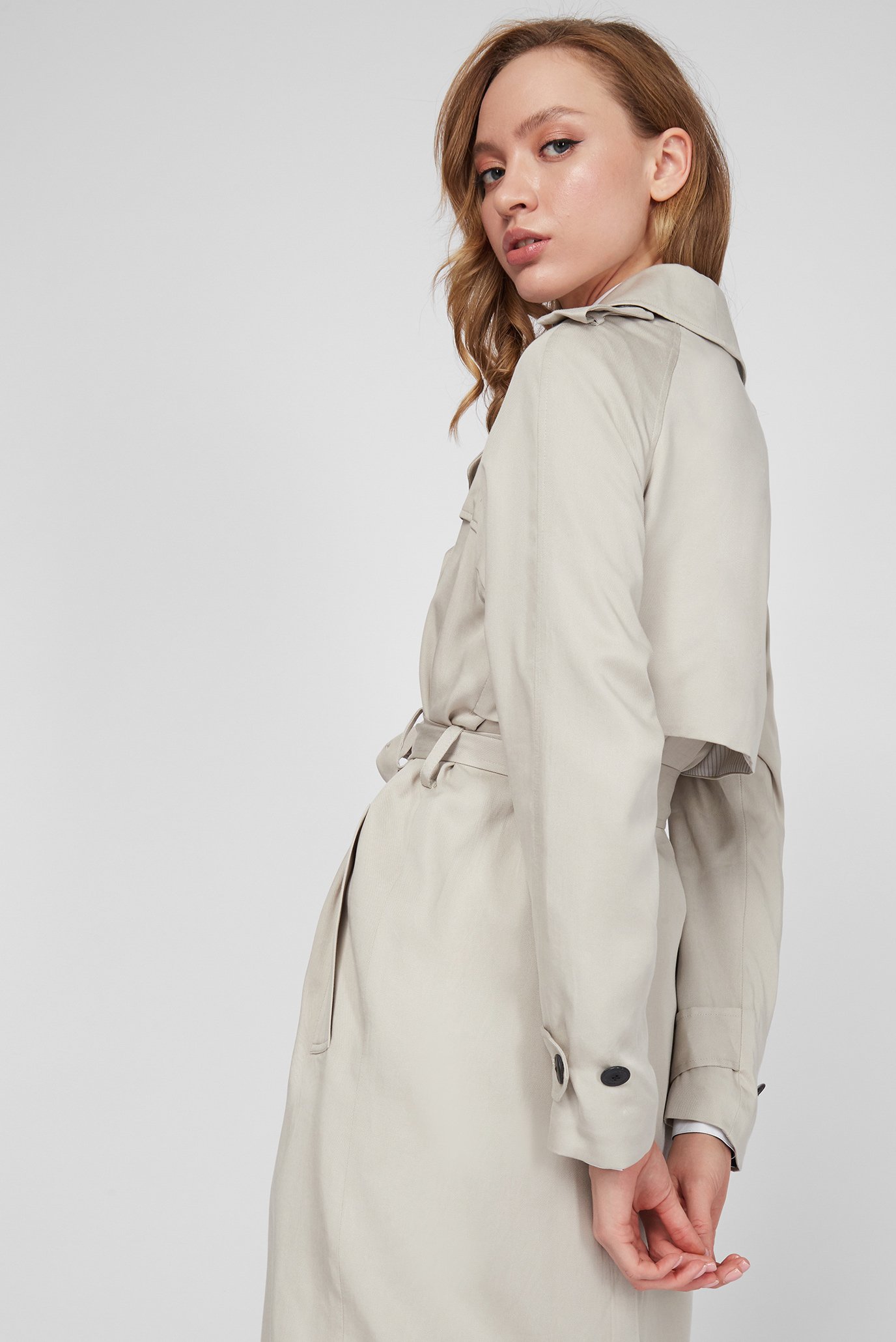 Женский бежевый тренч DB LYOCELL FLUID TRENCH 7