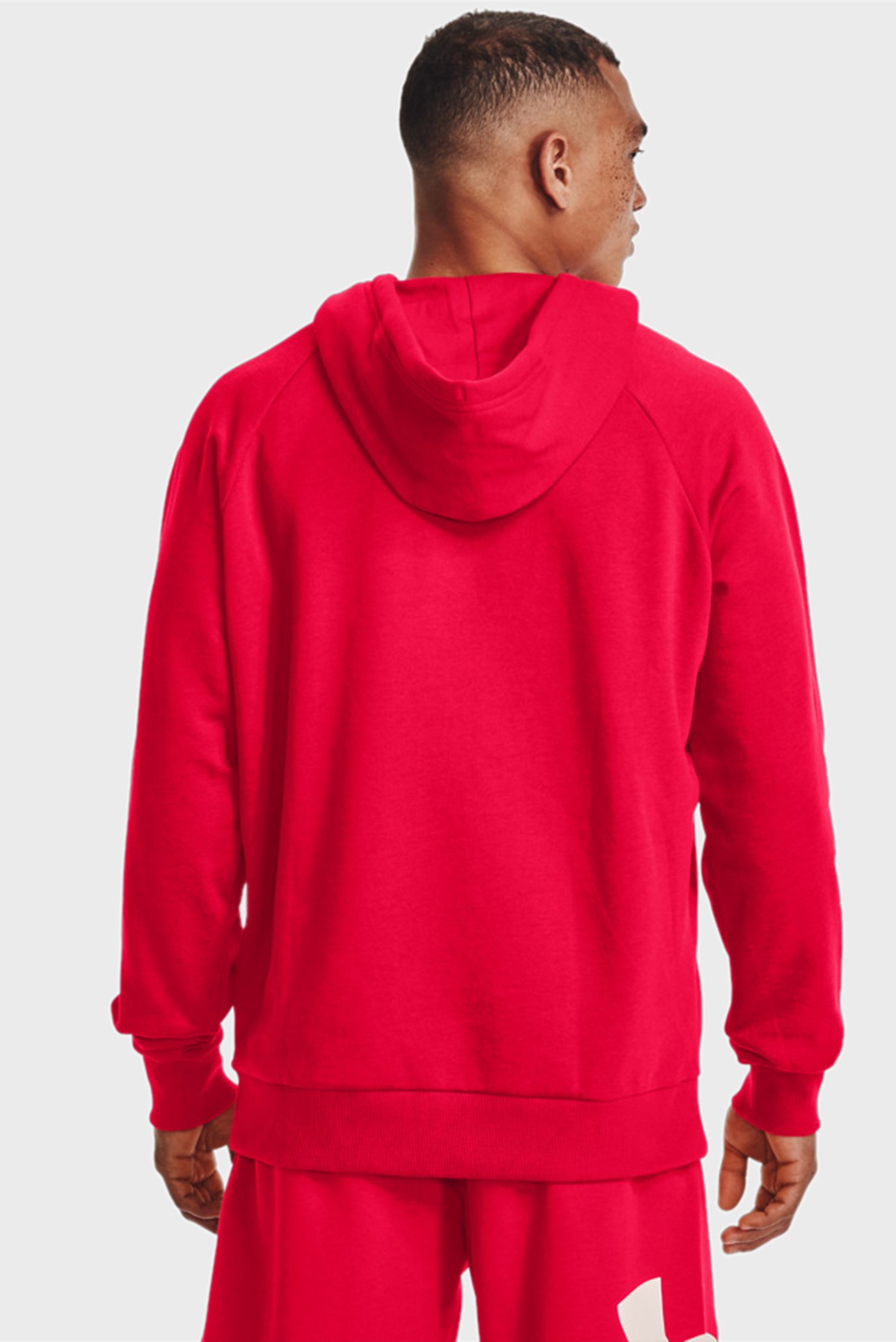 Мужское красное худи UA Rival Fleece Big Logo HD 3
