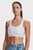 Женский белый спортивный топ UA Crossback Mid Bra