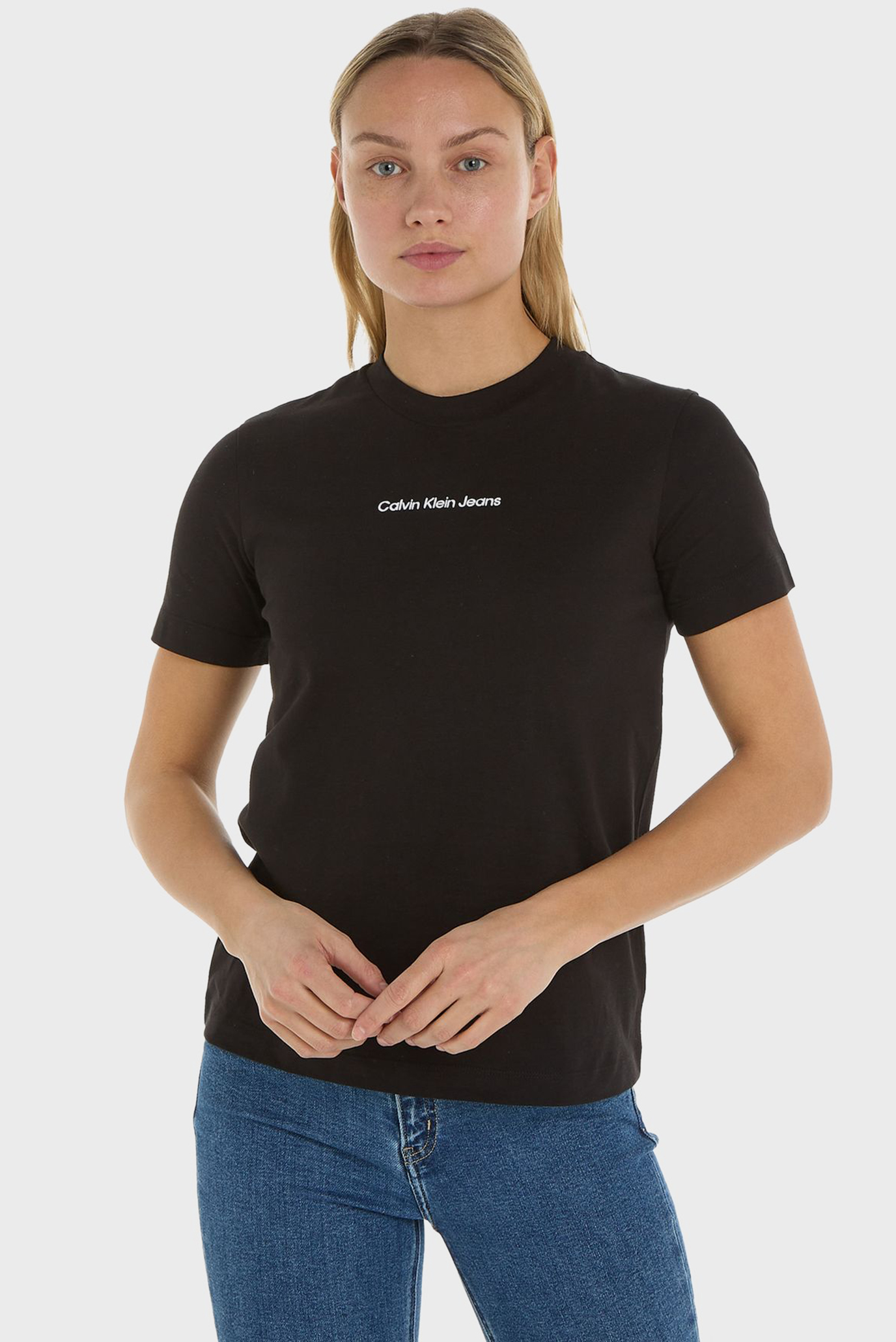 Женская черная футболка INSTITUTIONAL STRAIGHT TEE 1