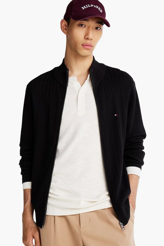 Кардиган HERRINGBONE STRUCTURE ZIP THRU