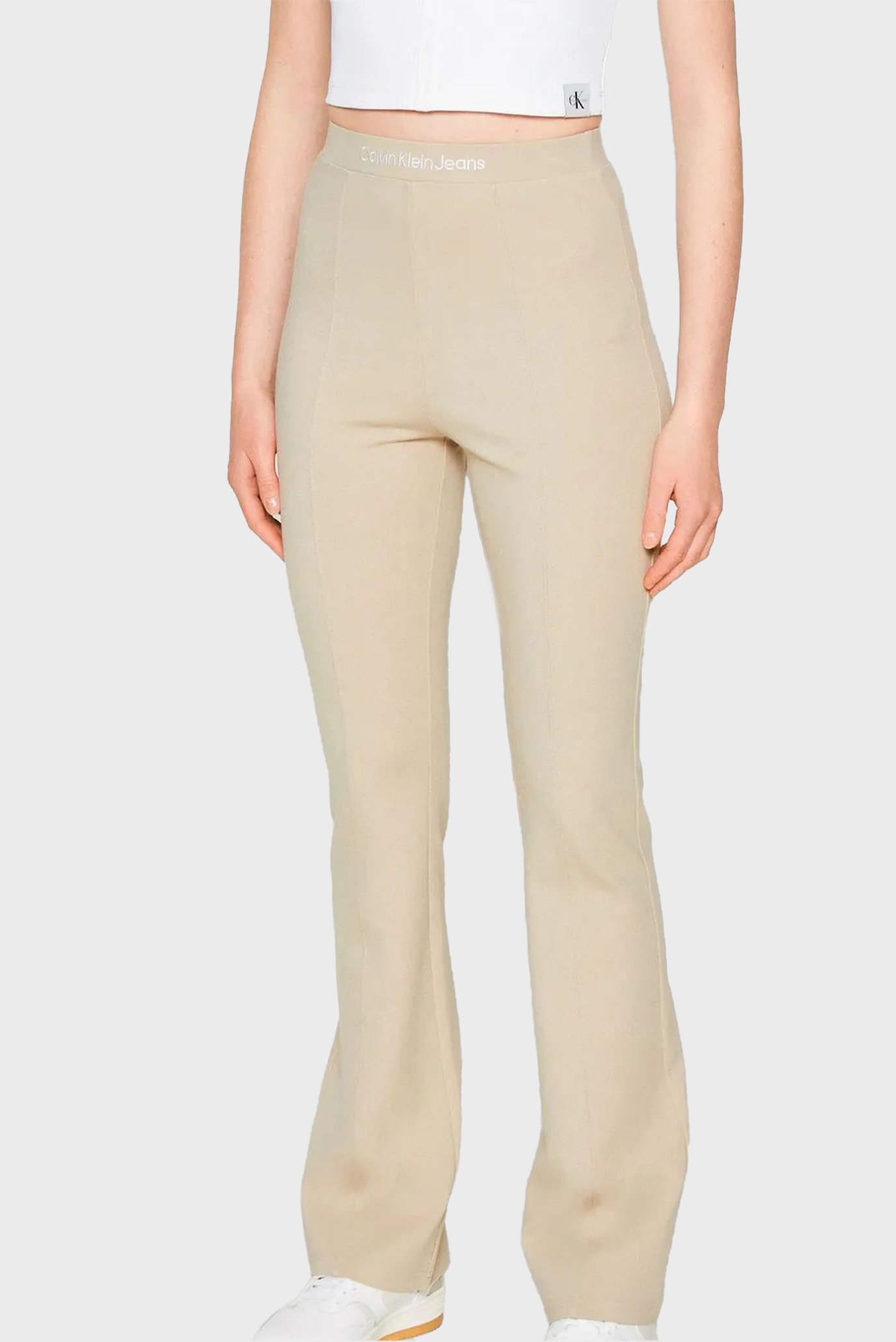 Женские бежевые брюки LOGO ELASTIC MILANO 6