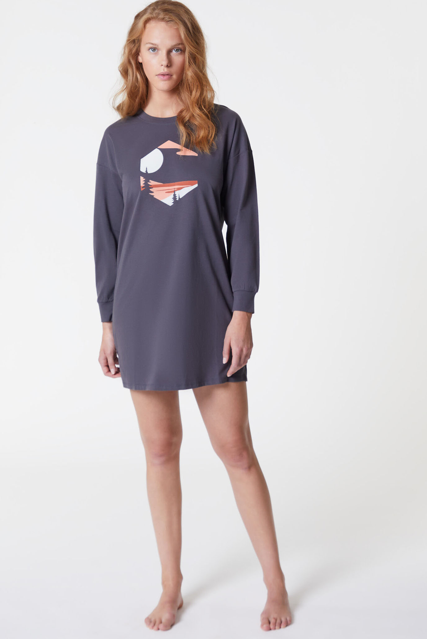 Женская темно-серая ночная рубашка HOPI 5