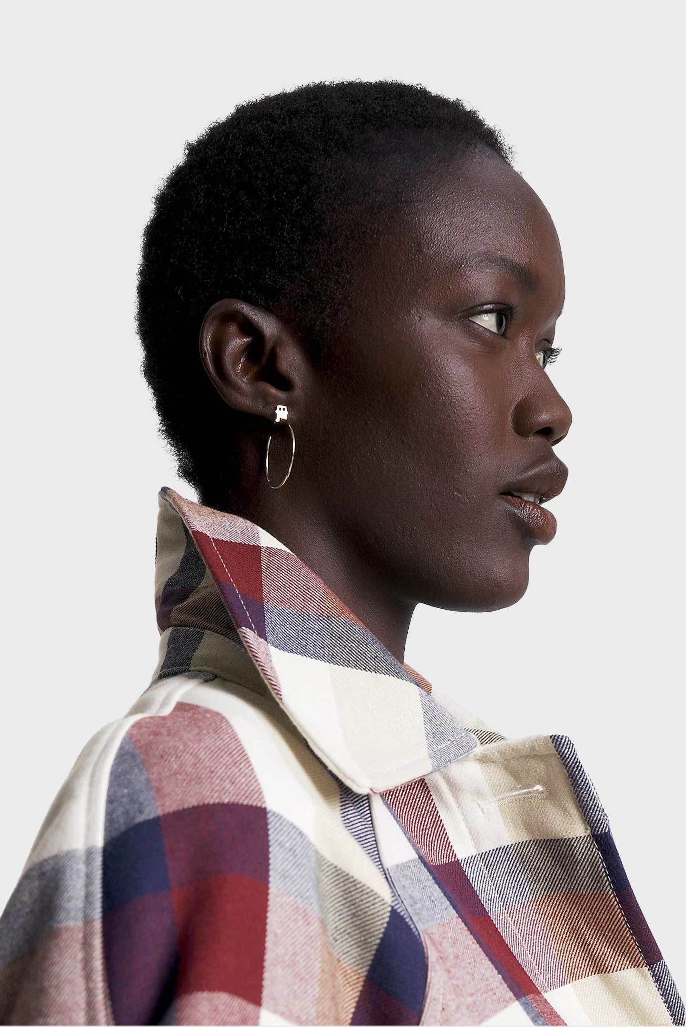 Женское пальто в клетку COTTON BLEND CHECK MAC 8