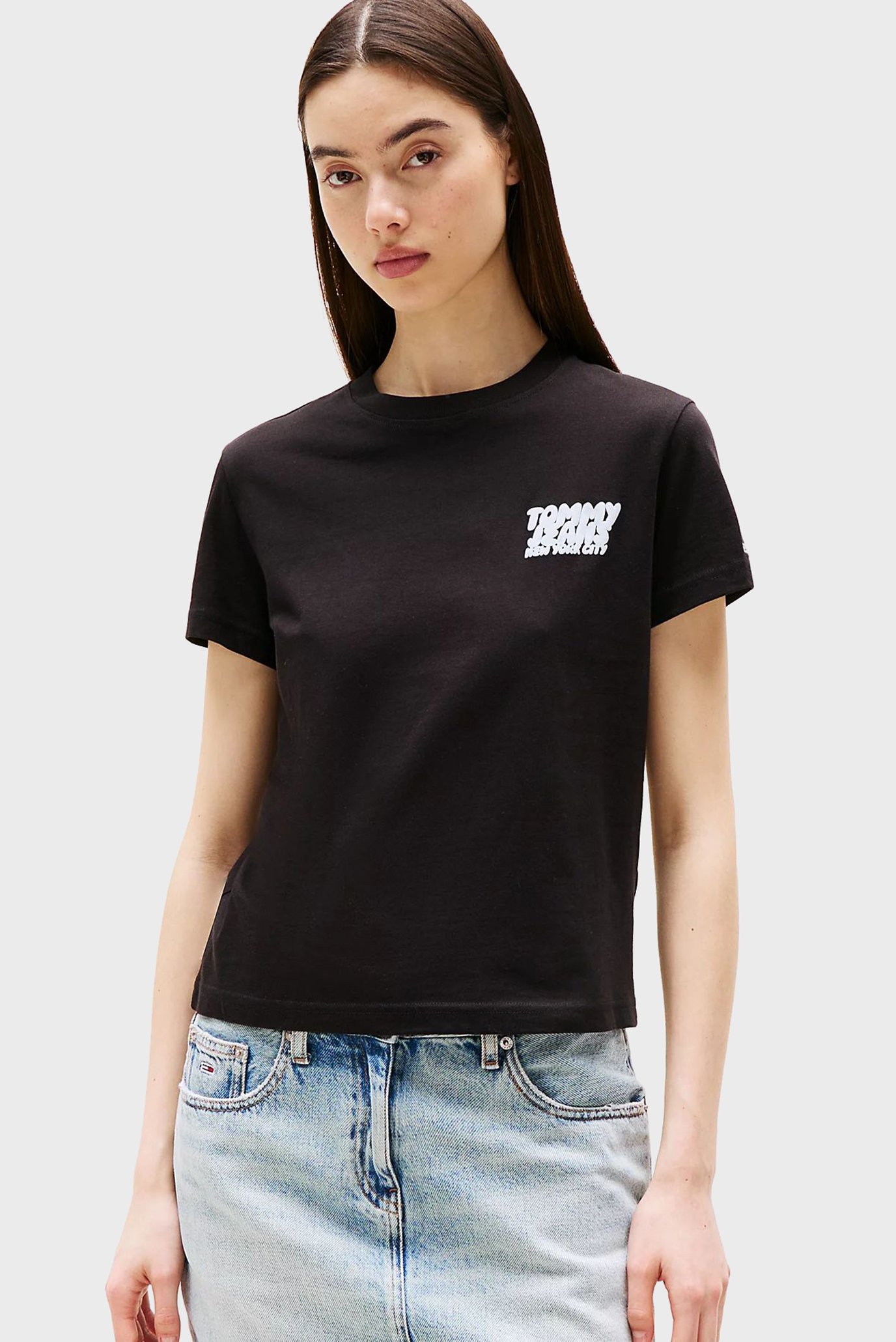 Женская черная футболка TJW REG TJ BUBBLE TEE 1