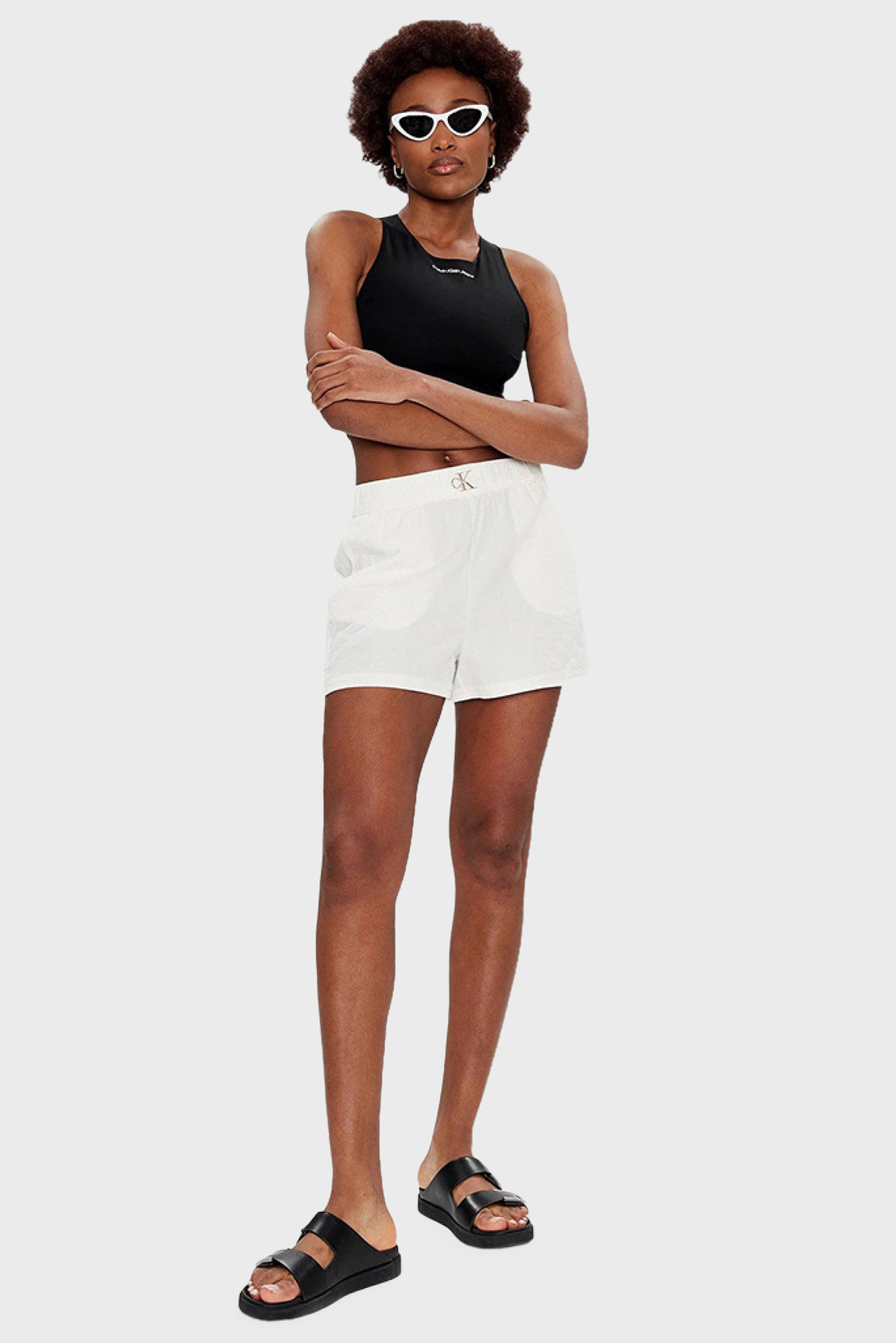 Женские белые шорты SEERSUCKER RELAXED SHORTS 4